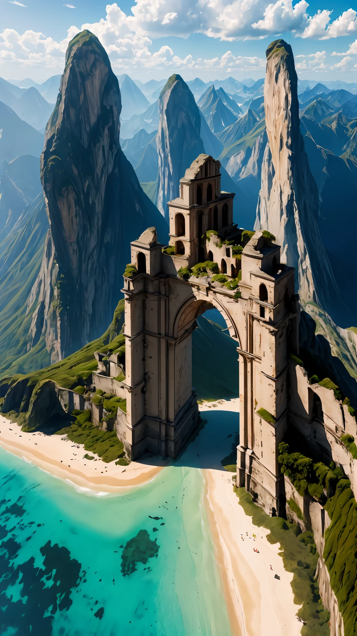 (highest quality, 4K, 8K, High resolution, masterpiece:1.2), Super detailed, (realistic, フォトrealistic, フォトrealistic:1.37), cinematic light, Bright colors and mesmerizing effects, contrast between darkness and bright light, shadows and highlights, from above, Aerial photo of high-rise world heritage sites, Ruins dotted across a vast land, traces of ancient civilization, historic landscape, trajectory of glory, Majestic atmosphere, Facts revealed from aerial footage, Dramatic composition.