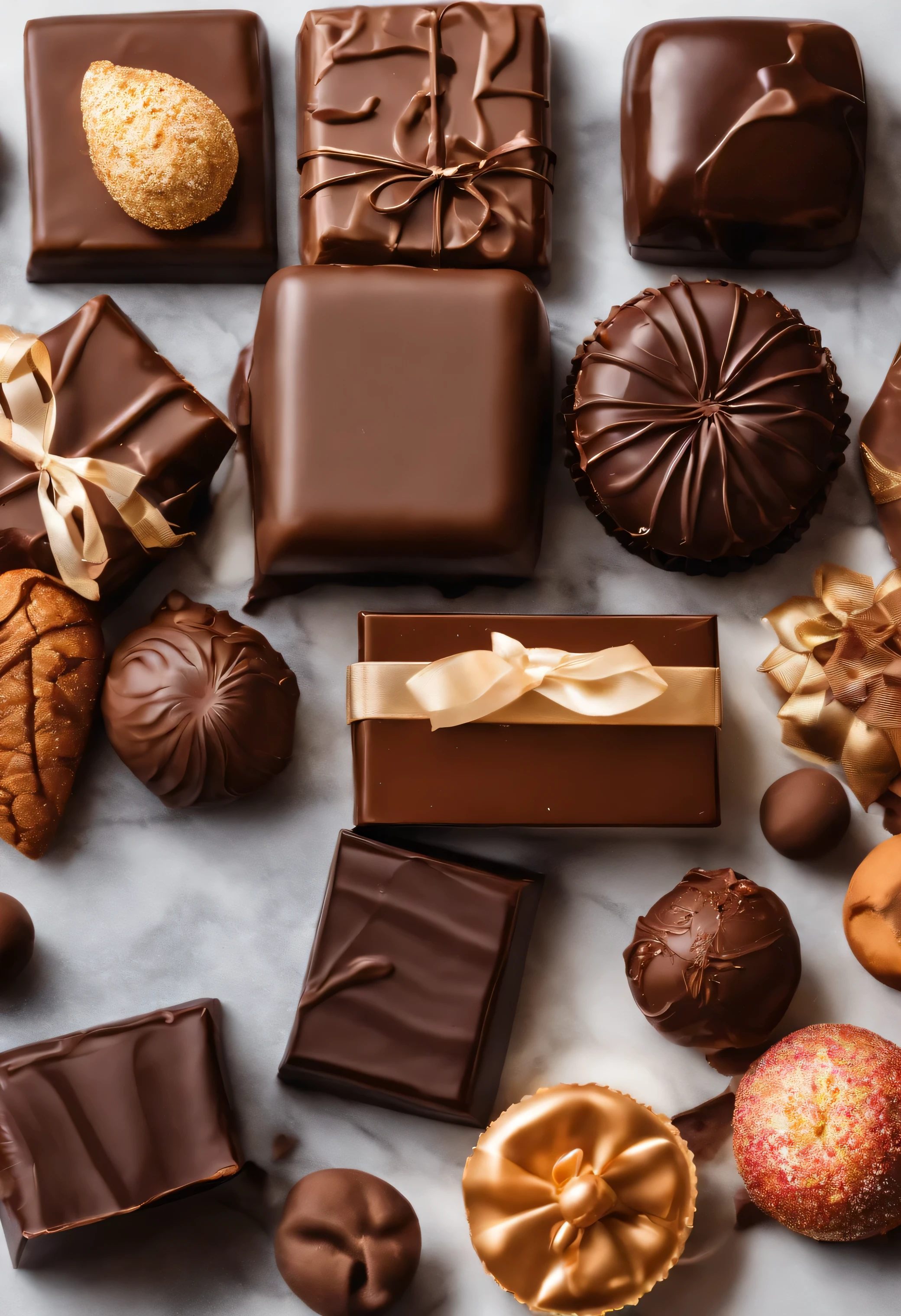chocolate gift, white background