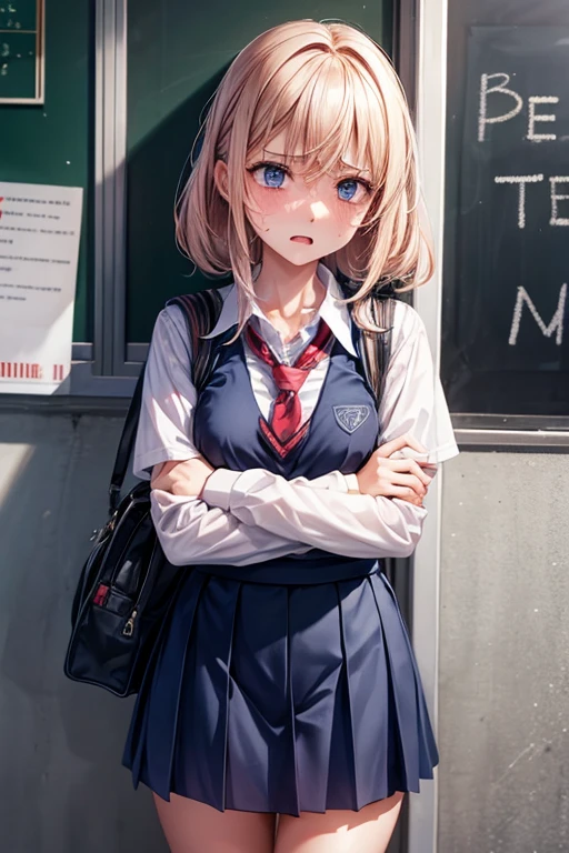 a frustrated school girl who is afraid