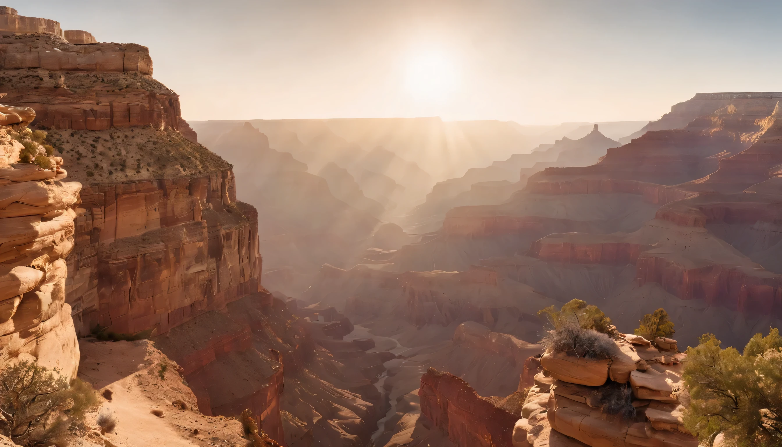 (Highly detailed CG Unity 8k wallpaper、masterpiece、highest quality、Super detailed)、(best lighting、best shadow、very delicate and beautiful)、highest quality、8k、Detailed facial depiction、masterpiece、highest quality、clear image quality、
stunning views of the grand canyon。