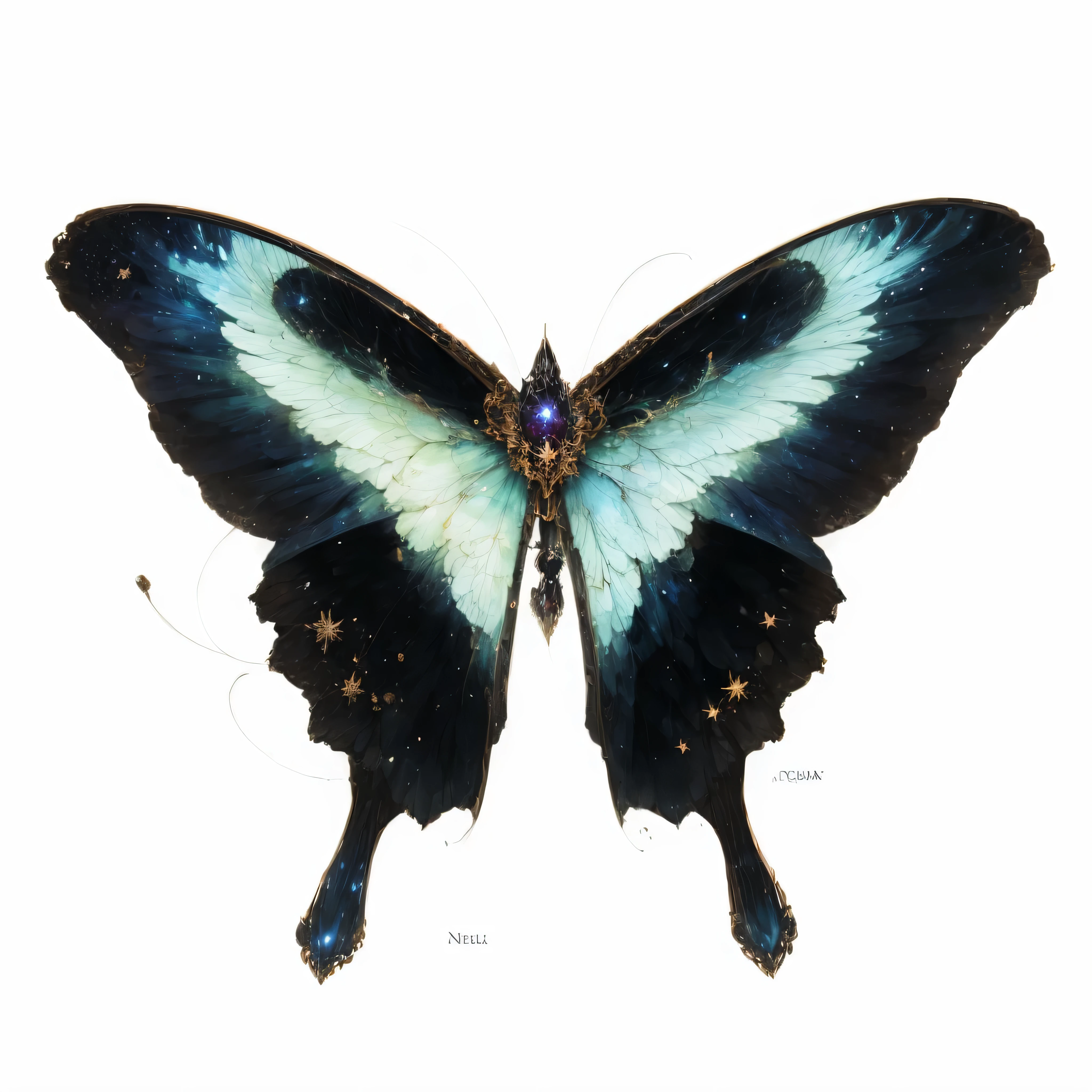 There are nebulae on the wings，Nebula structure，Shining nebula pattern