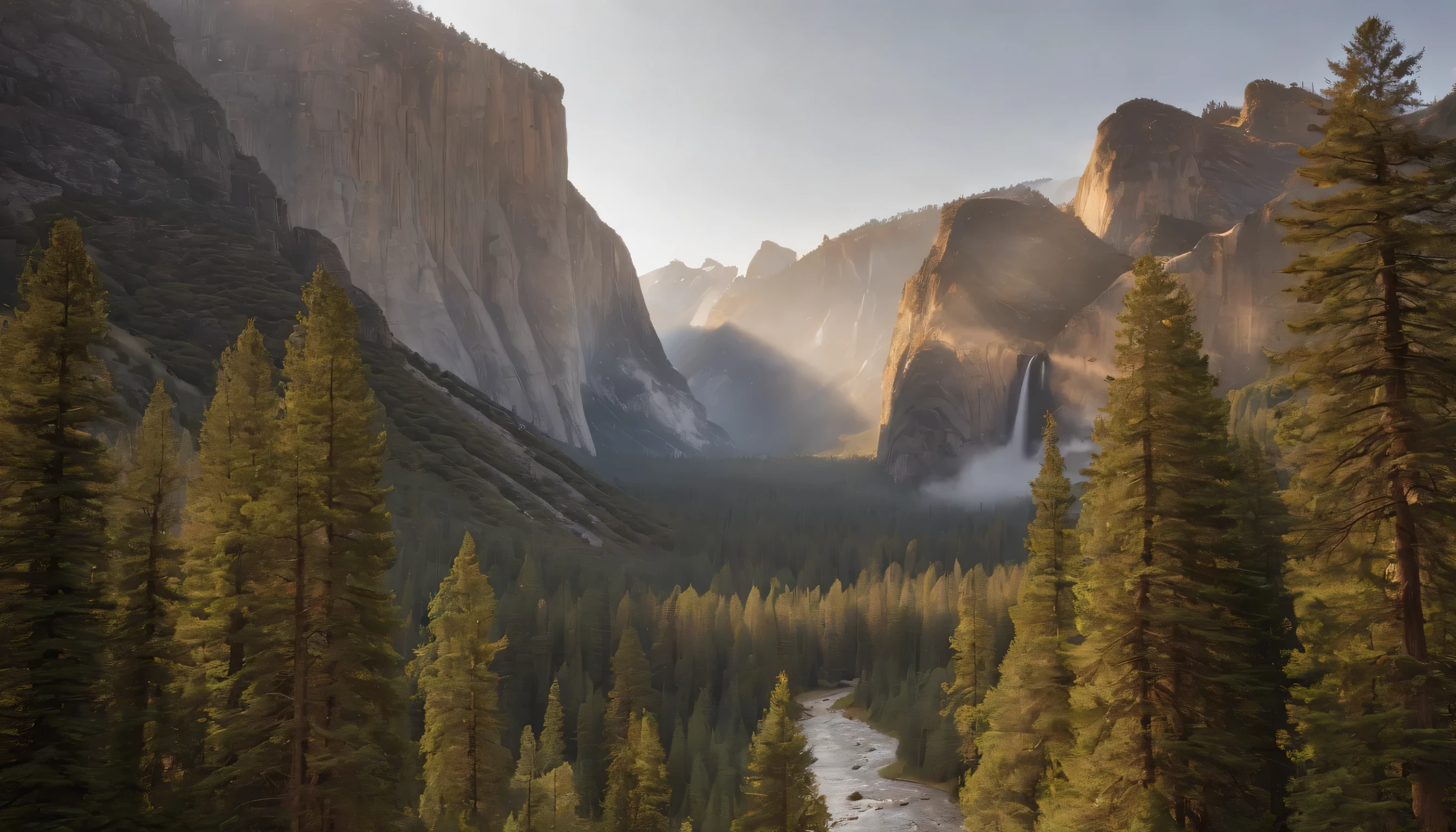 (Highly detailed CG Unity 8k wallpaper、masterpiece、highest quality、Super detailed)、(best lighting、best shadow、very delicate and beautiful)、highest quality、8k、Detailed facial depiction、masterpiece、highest quality、clear image quality、
Waterfalls and rocky landscape in Yosemite National Park。