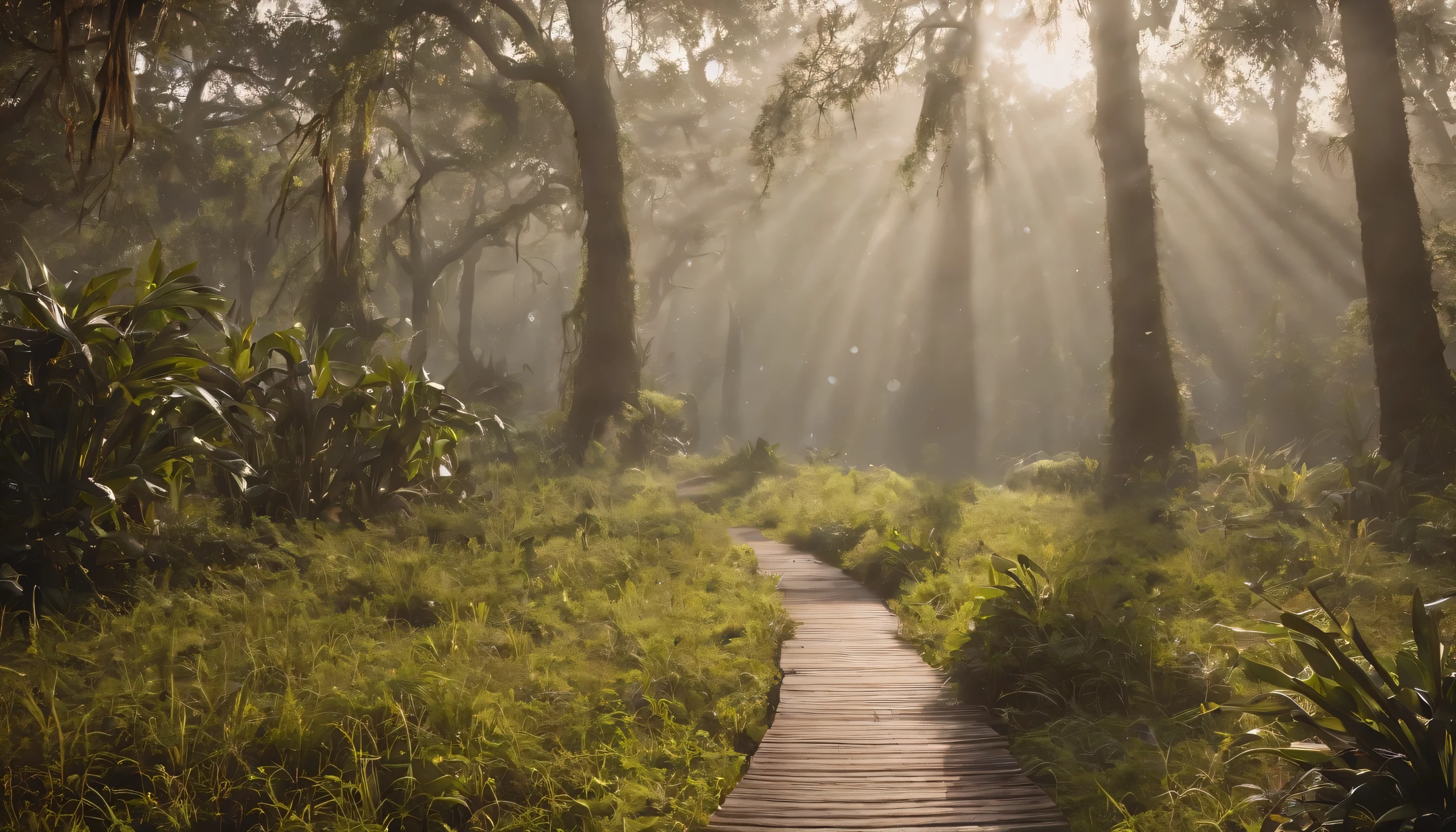 (Highly detailed CG Unity 8k wallpaper、masterpiece、highest quality、Super detailed)、(best lighting、best shadow、very delicate and beautiful)、highest quality、8k、Detailed facial depiction、masterpiece、highest quality、clear image quality、
florida wetland landscape'everglades national park。