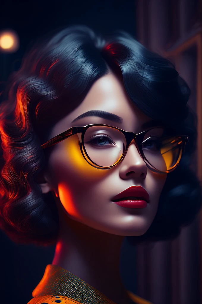 (retrato fashionista REALISTA, uma mulher francesa, mais velha, idosa, rosto europeu, imagem rica em detalhes, with yellow glasses, 1950s with intricate colorful, modern vintage glasses), uma pintura fotorrealista de Derek Zabrocki, cabelo com flores colorful, expression would be, (fotografia digital extremamente detalhada: 1.2), Standing in the middle of the city, (((corpo inteiro))), imagem crua,, Hasselblad, 50asa, f8, 12 millimeters, efeitos de brilho, Raios de Deus, handdrawn, prestar, 8k, octan render, Cinema 4D, liquidificador, Escuro, atmospheric 4k ultra detailed, cinematic sensual, sharp focus, Very serious illustration great depth of field, obra-prima, cores, 3d octane render, 4k, arte conceitual, trending in the artstation, hiper realista, cores vivas, Anel luminoso, extremamente detalhado CG unidade de papel de parede 8k, trending in artstation, trend in CGSociety, estilo Pop Art por Yayoi Kusama, intrincado, alto detalhe, Dramatic , energia pura, light particles, scientific fiction