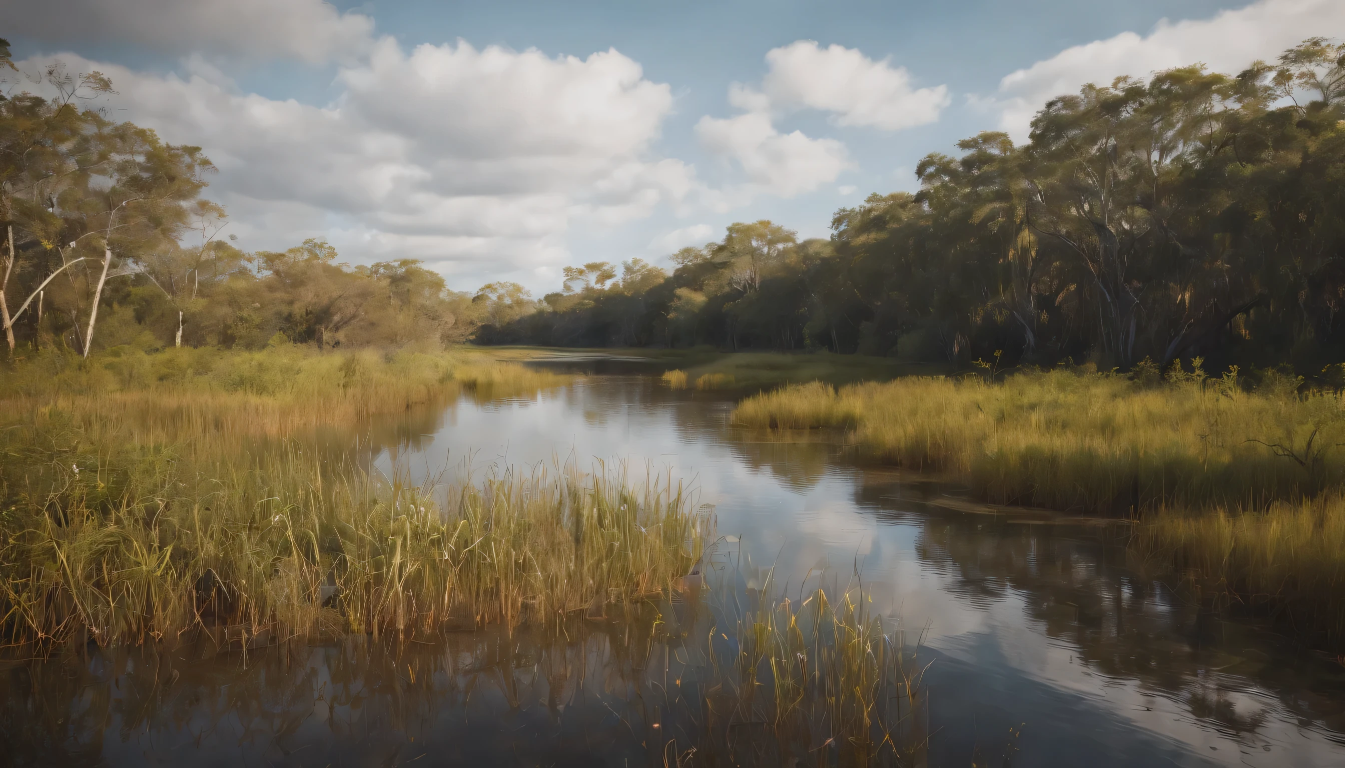 (Highly detailed CG Unity 8k wallpaper、masterpiece、highest quality、Super detailed)、(best lighting、best shadow、very delicate and beautiful)、highest quality、8k、Detailed facial depiction、masterpiece、highest quality、clear image quality、
florida wetland landscape'everglades national park。