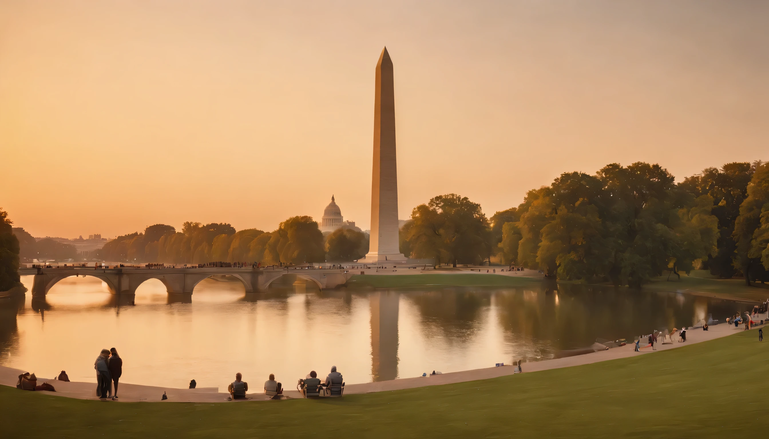 (Highly detailed cG Unity 8k wallpaper、masterpiece、highest quality、Super detailed)、(best lighting、best shadow、very delicate and beautiful)、highest quality、8k、Detailed facial depiction、masterpiece、highest quality、clear image quality、
washington d.c.National Mall and Lincoln Monument scenery。