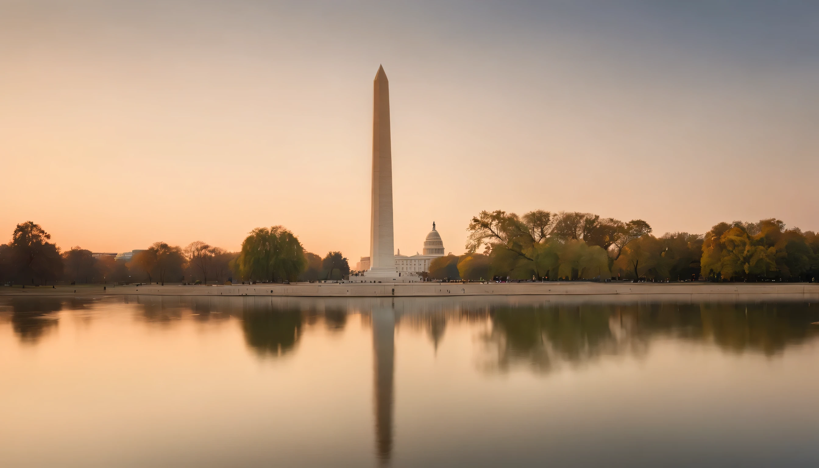 (Highly detailed cG Unity 8k wallpaper、masterpiece、highest quality、Super detailed)、(best lighting、best shadow、very delicate and beautiful)、highest quality、8k、Detailed facial depiction、masterpiece、highest quality、clear image quality、
washington d.c.National Mall and Lincoln Monument scenery。