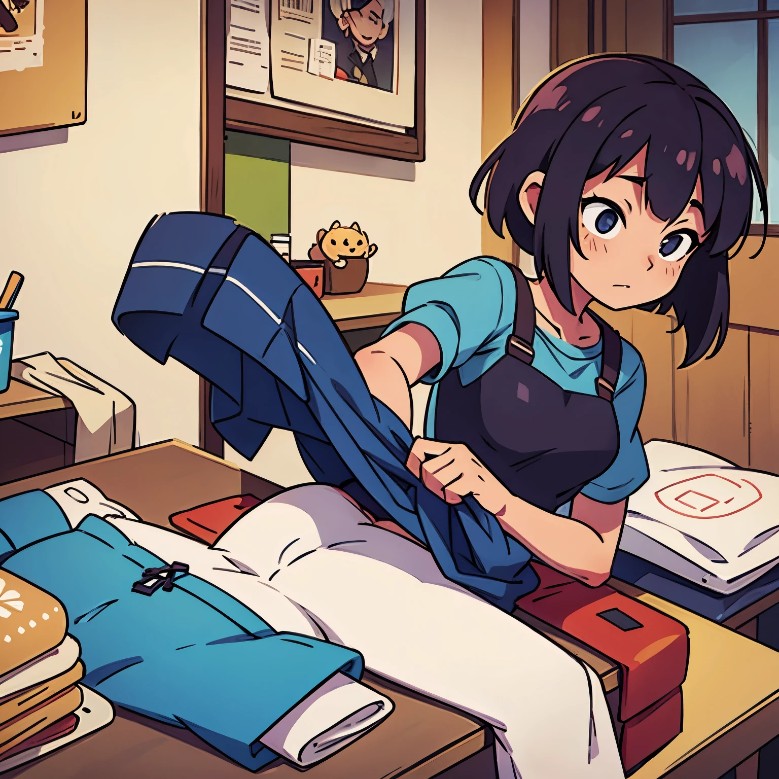 Anime folding clothes