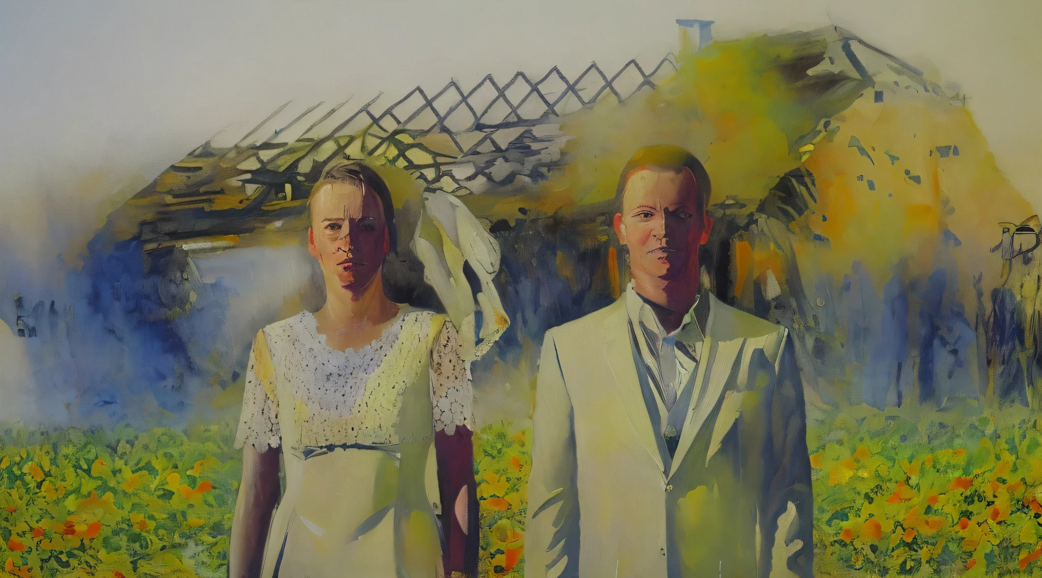 impresionist painting, big splashes of paint, very big stokes