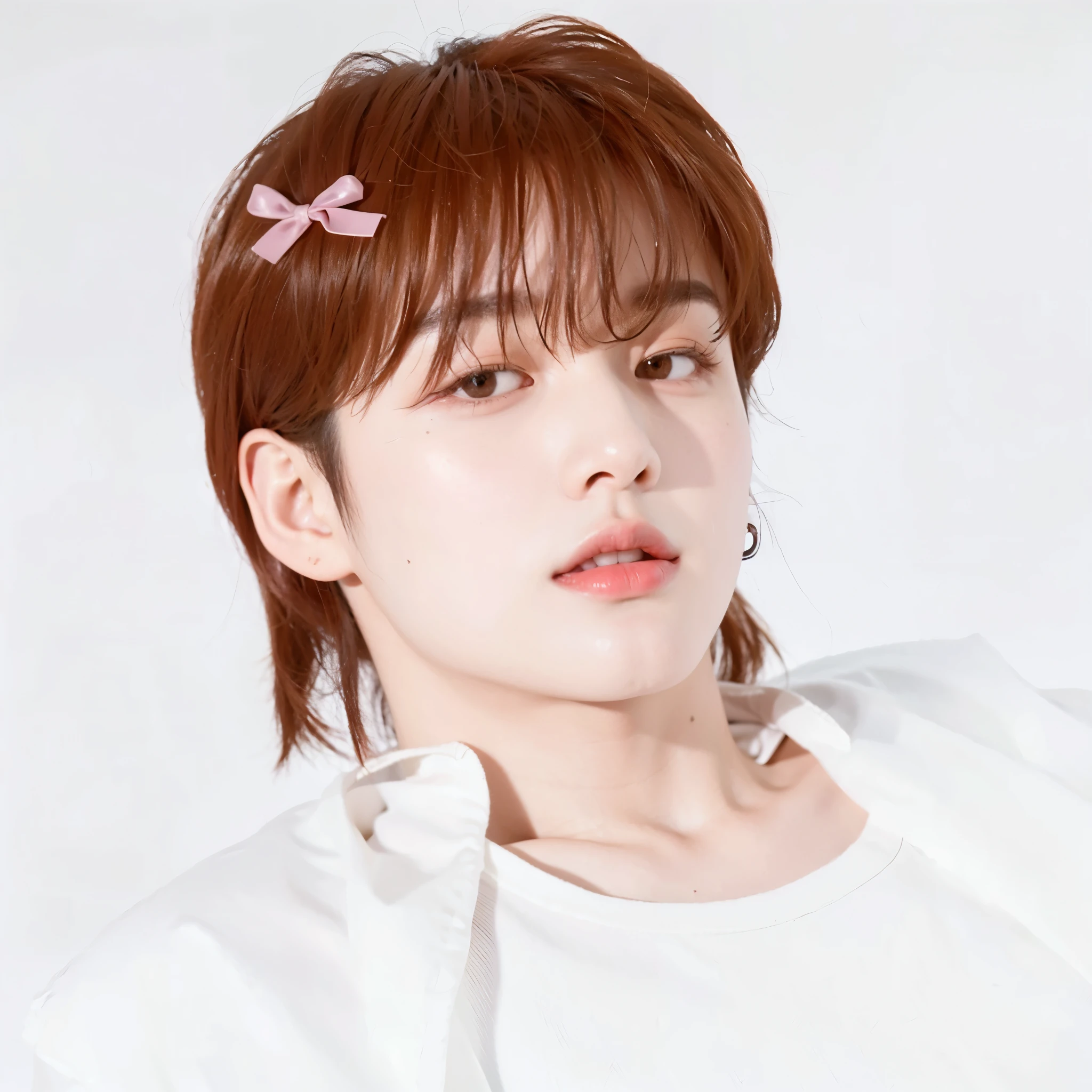 there is a young man with a bow tie on his head, Cai Xukun, Jungkook, hyung tae, Jinyoung Shin, Yanjun Chengt, Jung Jaehyun, inspirado em Bian Shoumin, Sakimichan, Hong junho hyung, Shin Jeongho, delicate androgynous prince, inspirado em Kun Can, Kim Doyoung, taejune kim, Sha Xi