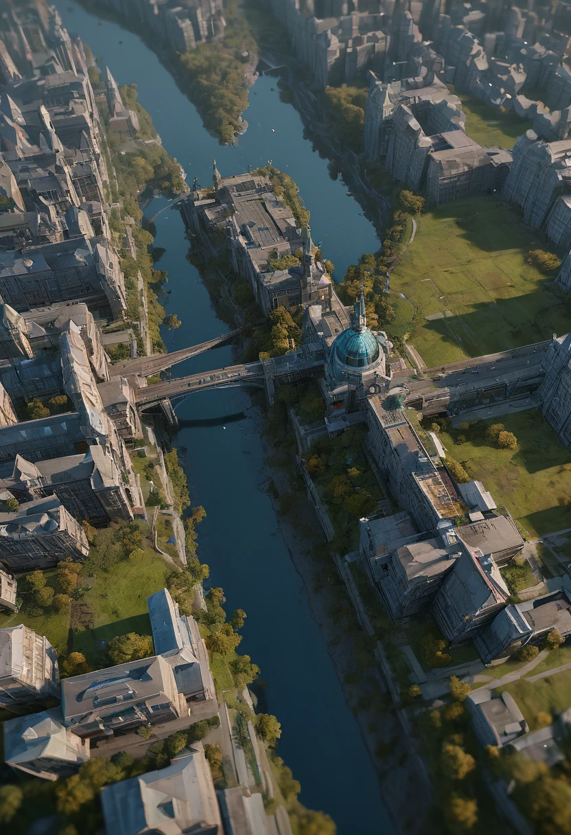 Aerial View, by Jordan Grimmer, (best quality, masterpiece, Representative work, official art, Professional, Ultra intricate detailed, 8k:1.3)