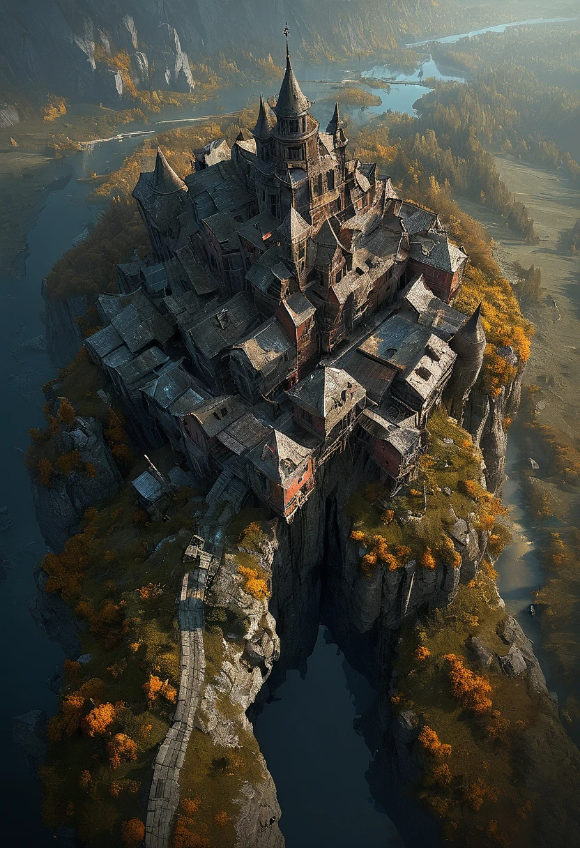 Aerial View, by Michal Karcz, (best quality, masterpiece, Representative work, official art, Professional, Ultra intricate detailed, 8k:1.3)