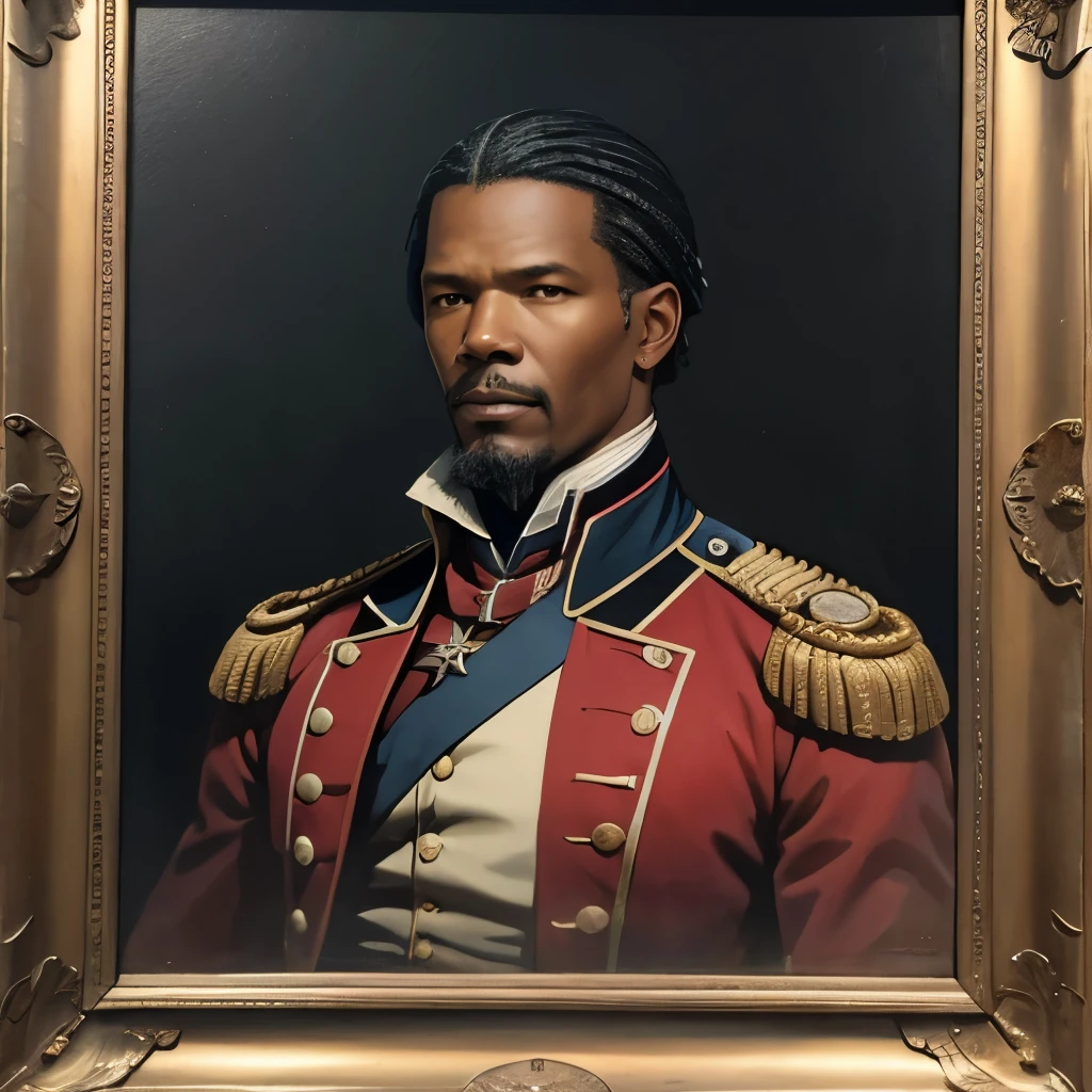 19th century american general, 19th century oil painting portrait, jamie foxx, american civil war general