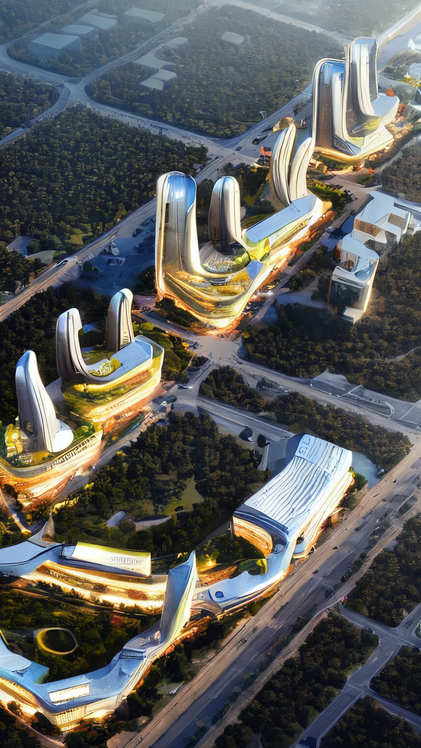 aerial view of a megalopol city , a flying taxi spaceship, high buildings, futuristic city,completing the stable diffusion of serenity and contentment,masterpiece, best