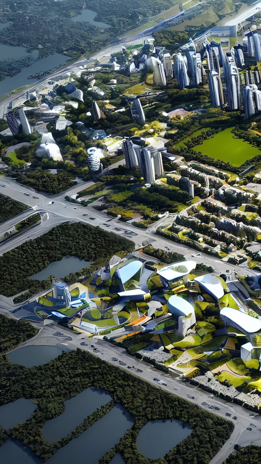 aerial view of a megalopol city , a flying taxi spaceship, high buildings, futuristic city,completing the stable diffusion of serenity and contentment,masterpiece, best
