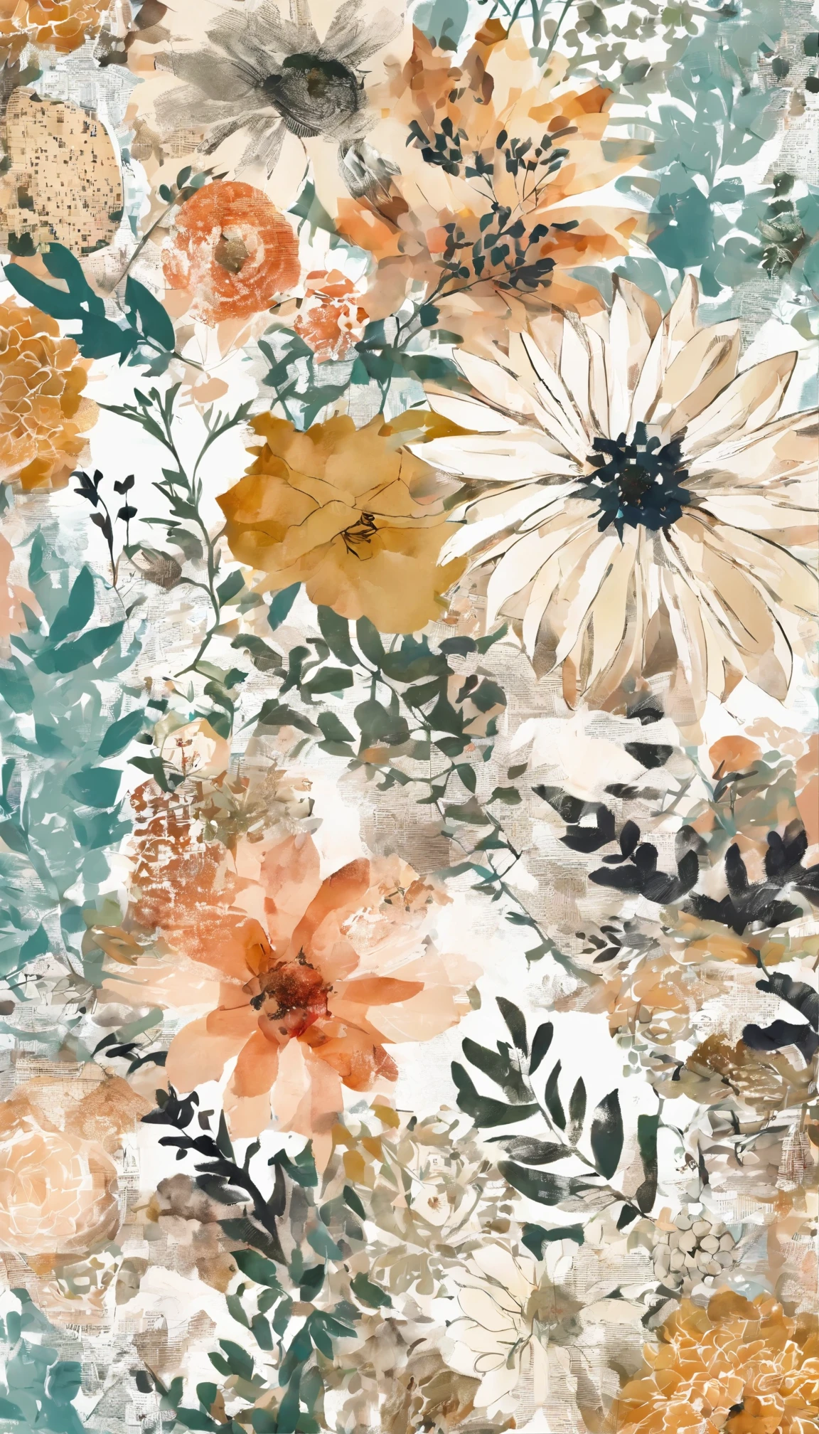 Floral pattern isolated on white background