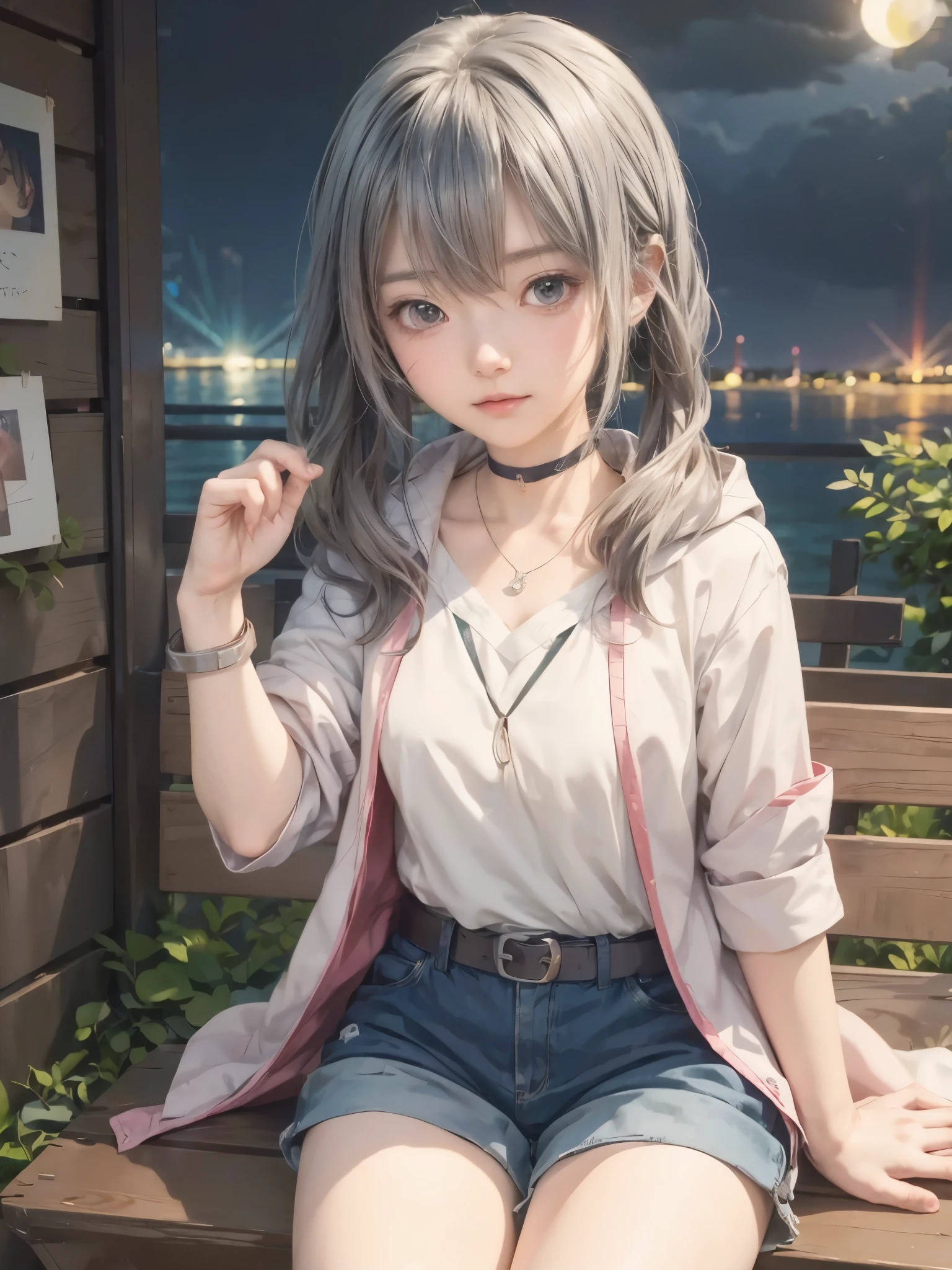 Anime girl sitting on the bench with head, young anime girl, best anime 4k konachan wallpapers, guweiz style artwork, Anime visual of a cute girl, fleet collection style, anime style 4k, anime art wallpaper 8k, Anime cute art style, an anime girl, 4k anime wallpaper