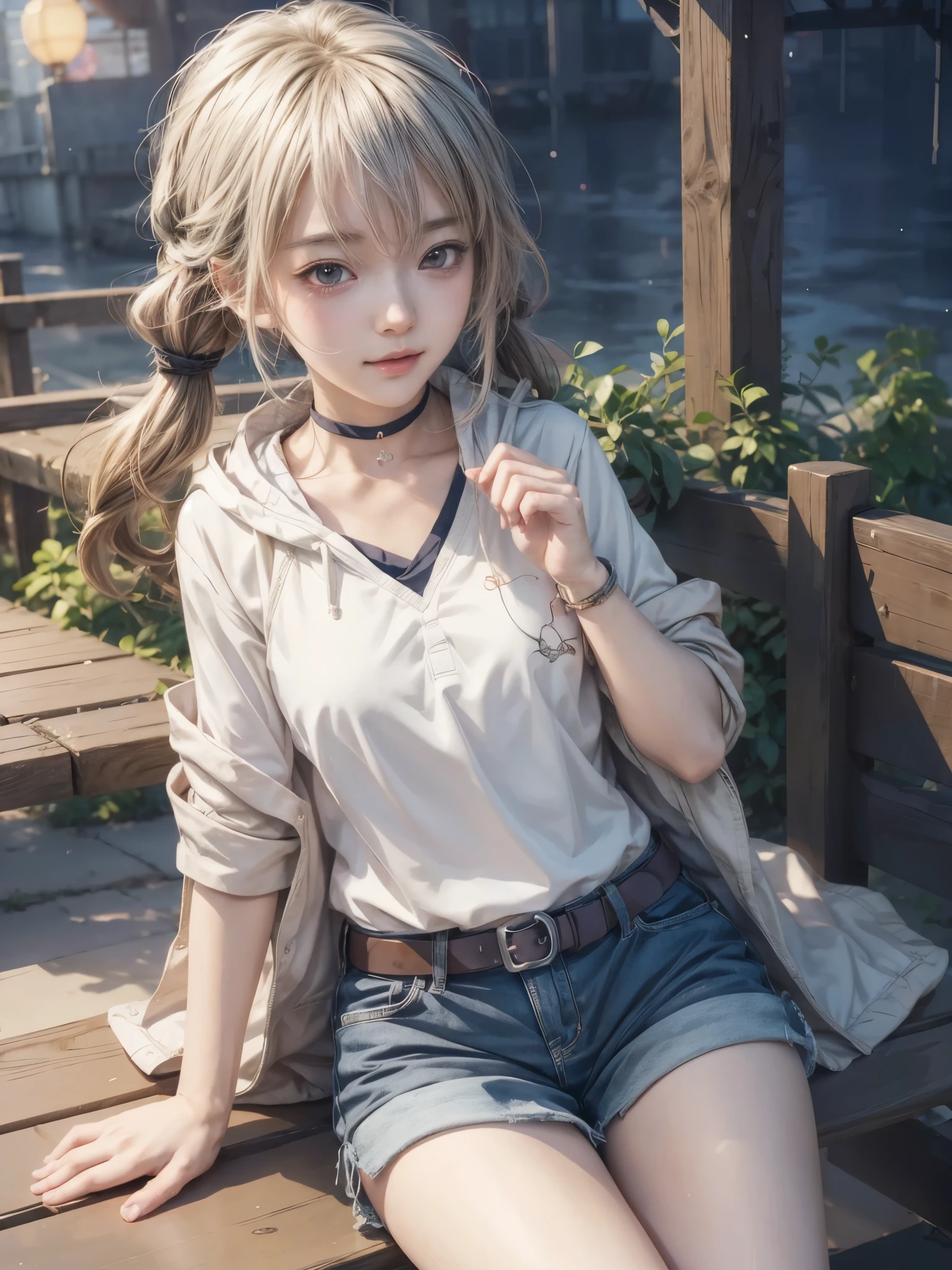 Anime girl sitting on the bench with head, young anime girl, best anime 4k konachan wallpapers, guweiz style artwork, Anime visual of a cute girl, fleet collection style, anime style 4k, anime art wallpaper 8k, Anime cute art style, an anime girl, 4k anime wallpaper
