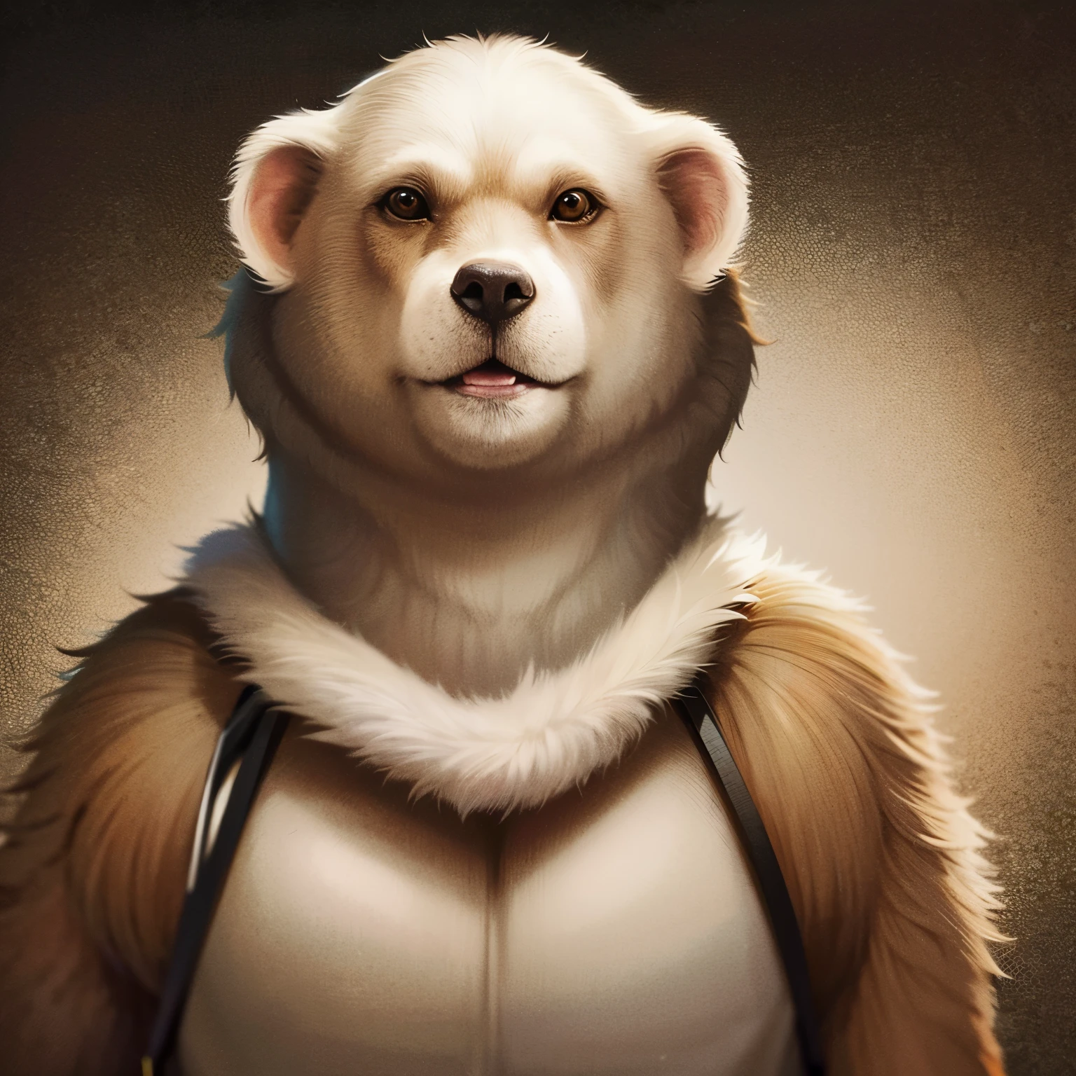 A bear with brain splattered, high-quality image, trembling