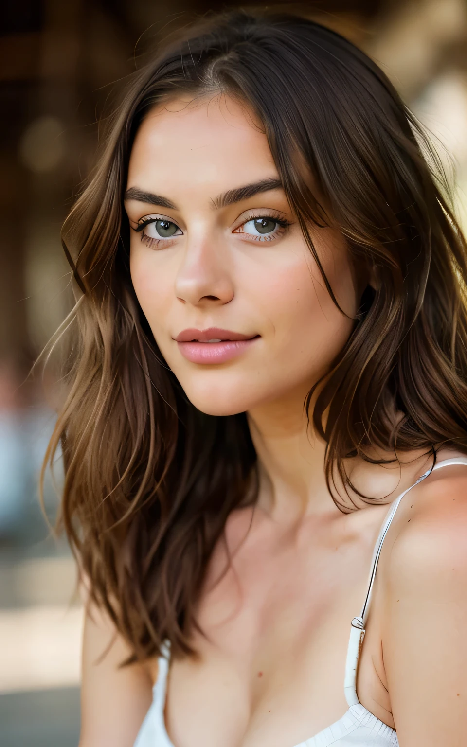 Beautiful brunette with blonde highlights, drinking beer, highly detailed, 22 years old, innocent face, natural wavy hair, blue eyes, high resolution, Masterpiece, Best quality, Intricate high detail, Highly detailed, Sharp focus, Detailed skin, realistic skin texture, texture, detailed eyes, professional, 4k, charming smile, shot on Canon, 85mm, shallow depth of field, Kodak Vision Color, Perfect Fit Body , extremely detailed, photography_\(ultra\), Photorealistic, Realistic, Post-processing, maximum details, roughness, real life, ultra realistic, Photorealism, photography, 8k UHD, photography,