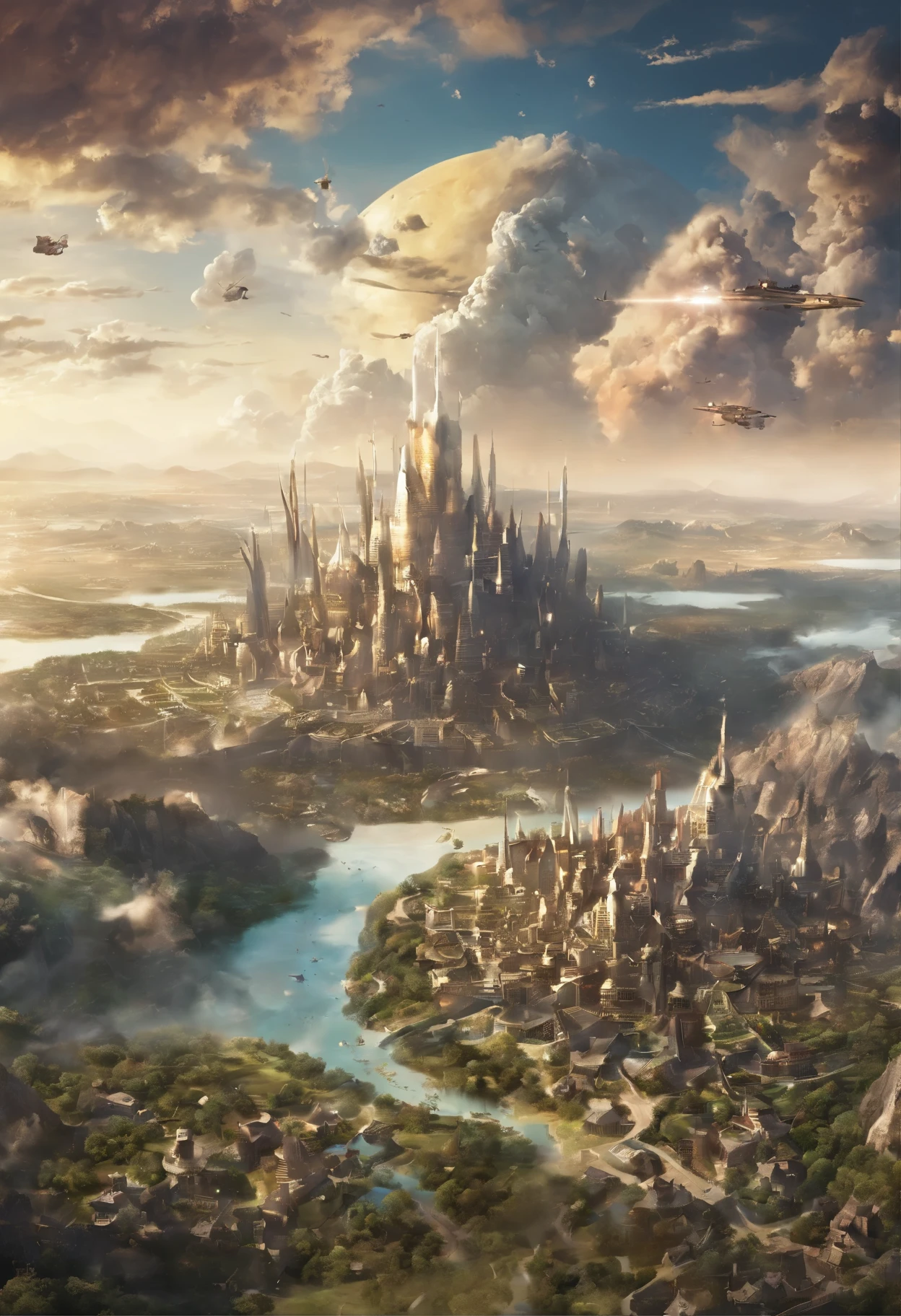 ((aerial view: 1.5, aerial view: 1.5)), ((view from space: 1.6, from planet Earth thousands of km away you can see the epic American continent: 1.6), (hyper detailed: 1.3), (( a beautiful landscape of the earth: 1.5)), ((Imaginative scene)), ((meticulously detailed: 1.3)), ((best quality) ), ((masterpiece)), 3D, , (((sunset :1.2))), (photorealistic:1.4) , ((aerial view:1.5, overhead view:1.5)), ((Film lighting: 1,2)), 32k.