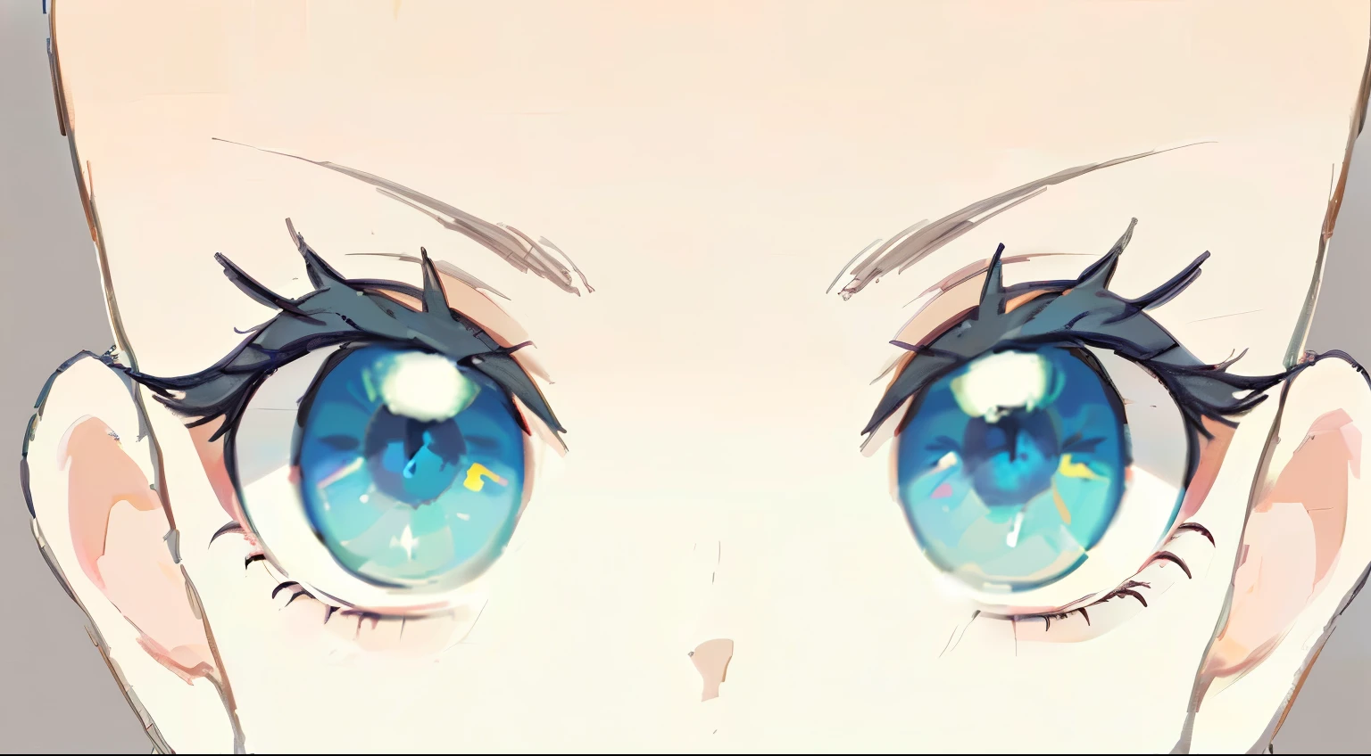 anime eyes with a blue and green eye and a white nose, huge anime eyes, large cute anime eyes, big anime eyes, anime eyes, eyes). full body, eyes in the style of nendoroid, detailed anime eyes with pupils, large anime eyes, tsurime eyes, evangelion style eyes, detailed pupils, android eyes, eyes glowing