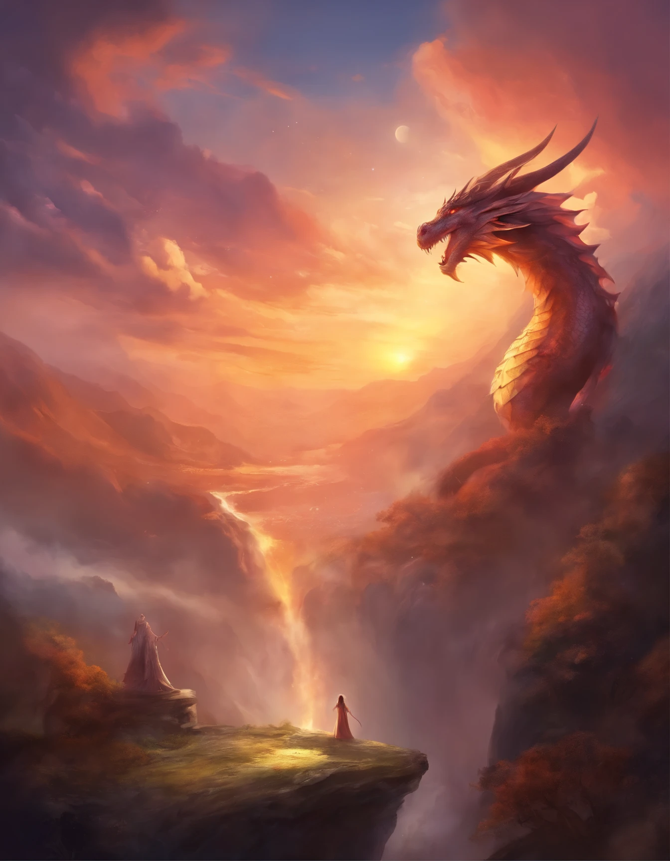 dragon,legend,fantsy,sunset