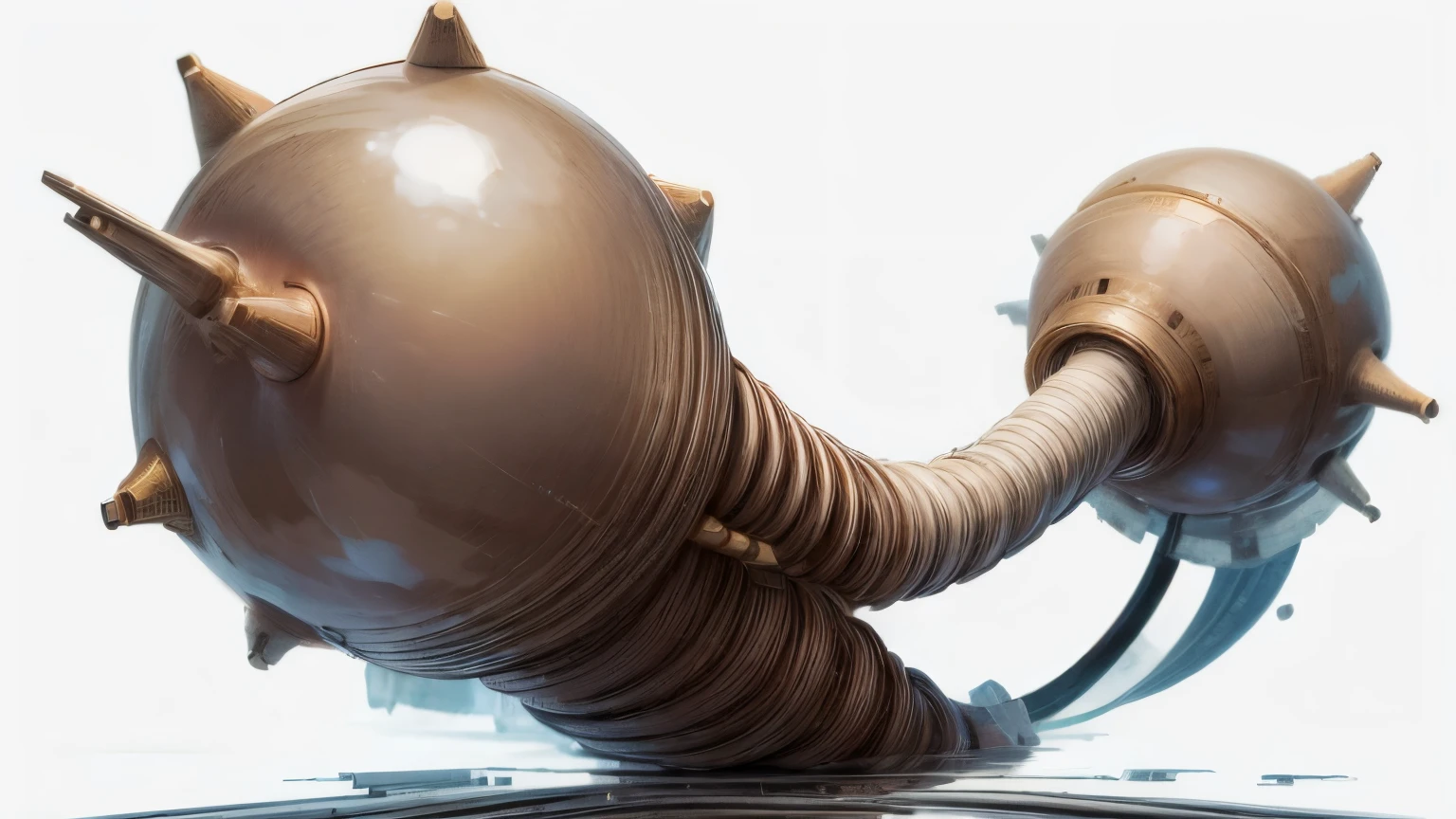 ((Masterpiece)), (Anime:1.3), ((best quality)), (abstract art:1.5), (High Definition), (pale brown), wide shot, (double helical structure;1.5), (simple white background:1.6), cityscape, (Beautiful), (Mechanical atmosphere),