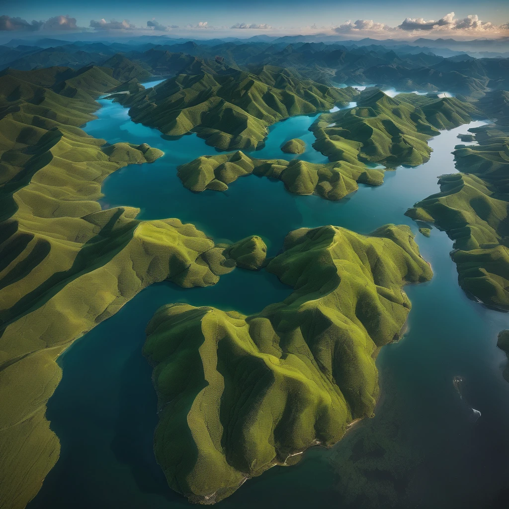 Aerial View, aesthetic, extremely detailed, (best quality,4k,8k,highres,masterpiece:1.2),ultra-detailed,realistic,professional,aerial view,landscape,panoramic view,farmland,rolling hills,majestic mountains,sunlit clouds,vivid colors,soft sunlight,crystal clear river,winding roads,splendid nature,peaceful atmosphere,serene beauty,harmonious composition,strong perspective,distant horizon,impressive depth of field,immersive experience