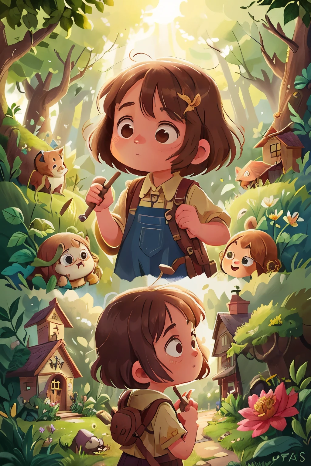 Introducing Lily, a young woman with a curious spirit and a heart full of adventure. Nestled in a quaint village filled with quaint cottages and blossoming gardens, Lily calls this idyllic place her home. Her days are spent tending to her grandmother's beloved roses, listening to the gentle lullaby of the wind in the trees.

One sun-kissed afternoon, while exploring her grandmother's attic, Lily stumbles upon an old, rusted key hidden amongst her grandmother's keepsakes. Her heart races as she runs her fingers over the intricately carved designs etched into the metal. The mystery of this forgotten relic ignites a spark