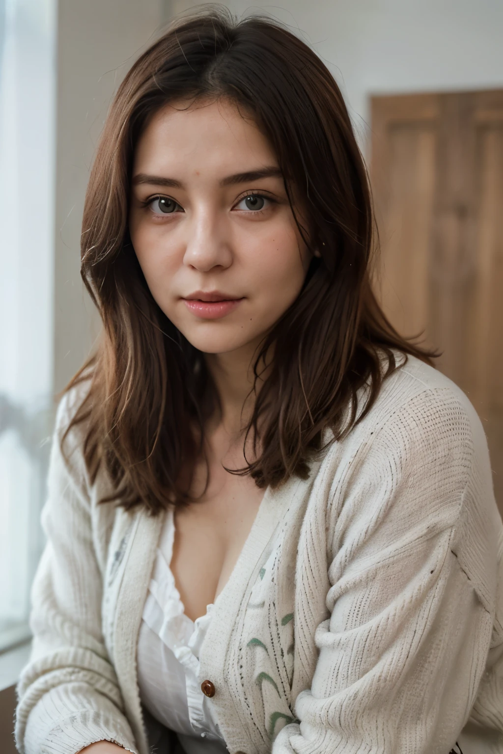 Bitte Verwende diese Frau und setzte sie in eine andere Scene. Sie ist Studentin an einer uni in Korea und sitzt vor der Uni auf der Wiese mit einer Sonnenbrille und einem Cafe in der Hand. Das Foto hat jemand anderes von ihr gemacht der weiter weg setht