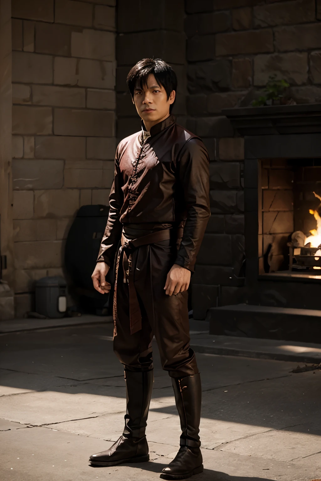 zuko from the avatar live action, wide shot full body