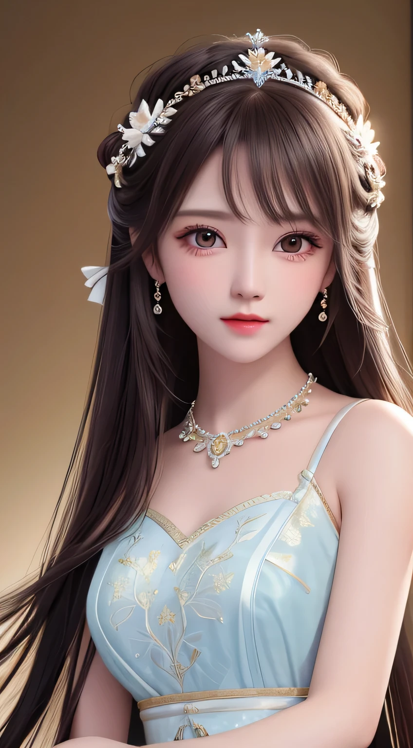 best quality, masterpiece, high resolution, 1 girl, porcelain dress, hair accessories, necklace, jewelry, pretty face, physically, Tyndall effect, actual, dark studio, edge lighting, two-tone lighting, (High detail skin: 1.2), 8K Ultra HD, SLR camera, soft light, high quality, Volumetric light, admit, photo, high resolution, 4k, 8k, blurred background,