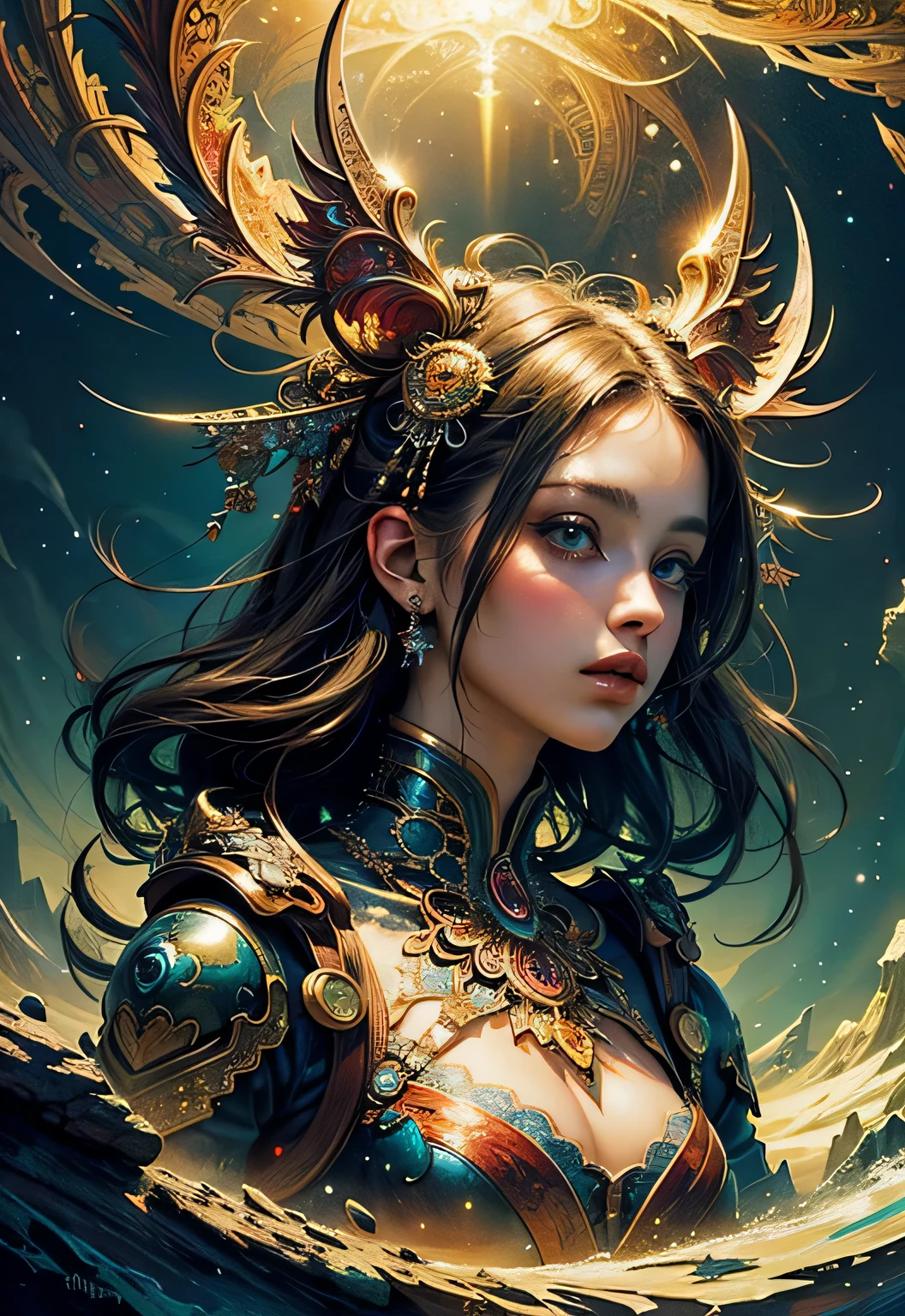 (masterpiece, top quality, best quality, official art, beautiful and aesthetic:1.2), (1girl), extreme detailed,(fractal art:1.3),colorful,highest detailed