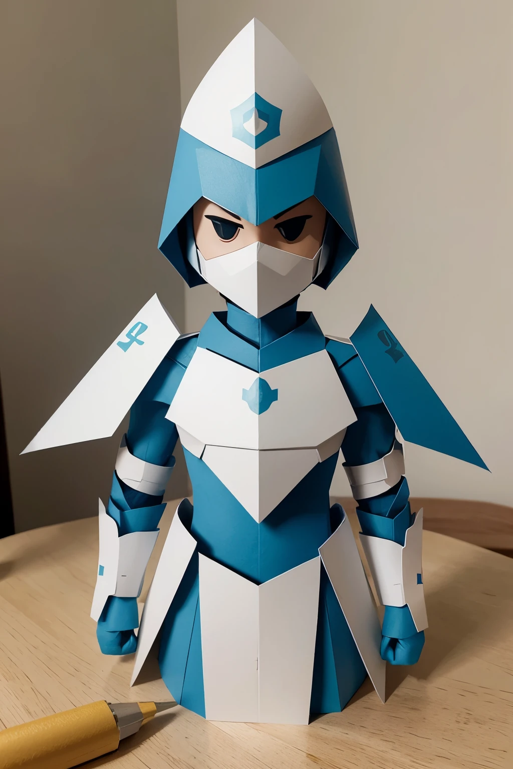 create an icon called Paper Guardian. um Guerreiro desenhado em 2D com elementos de papelaria