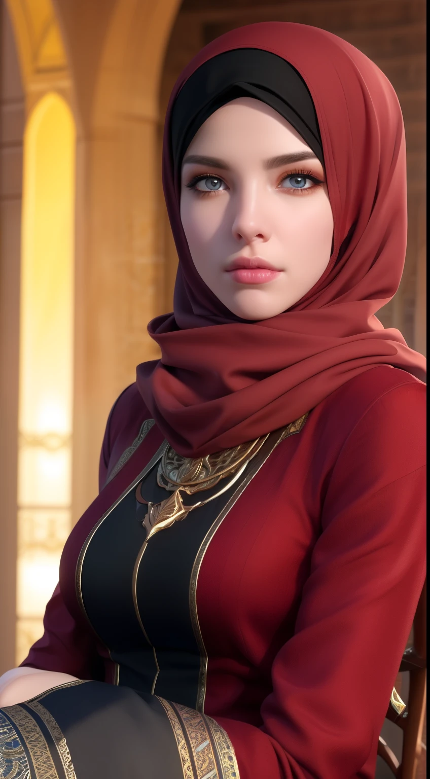 1girl, solo, beautiful face, high detailed realistic eyes, double eyelids, high detailed realistic pupils, (upon body from head to waist:1.36), (wearing hijab:1.37), (moslem headscarf:1.37), reading glasses, sitting alone on a long chair, amazing mosque park background, taj mahal, best quality, masterpiece, highres, black and white moslem female dress, Beautiful face, (upon body from head to waist:1.35), tyndall effect, photorealistic, dark studio, two tone lighting, 8k uhd, dslr, soft lighting, high quality, volumetric lighting, candid, Photograph, high resolution, 4k, 8k, Bokeh, (hyperrealistic girl), (illustration), (high resolution), (extremely detailed), (best illustration), (beautiful detailed eyes), (best quality), (ultra-detailed), (masterpiece), (wallpaper), (photorealistic), (natural light), (rim lighting), (detailed face), (high detailed realistic skin face texture), (anatomically correct), (heterochromic eyes), (detailed eyes), (sparkling eyes), (dynamic pose), (hair completely covered by the hijab:1.35), looking to viewer