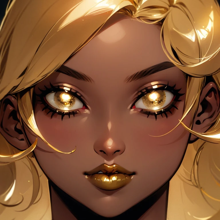 (((gold color lips))), dark skin