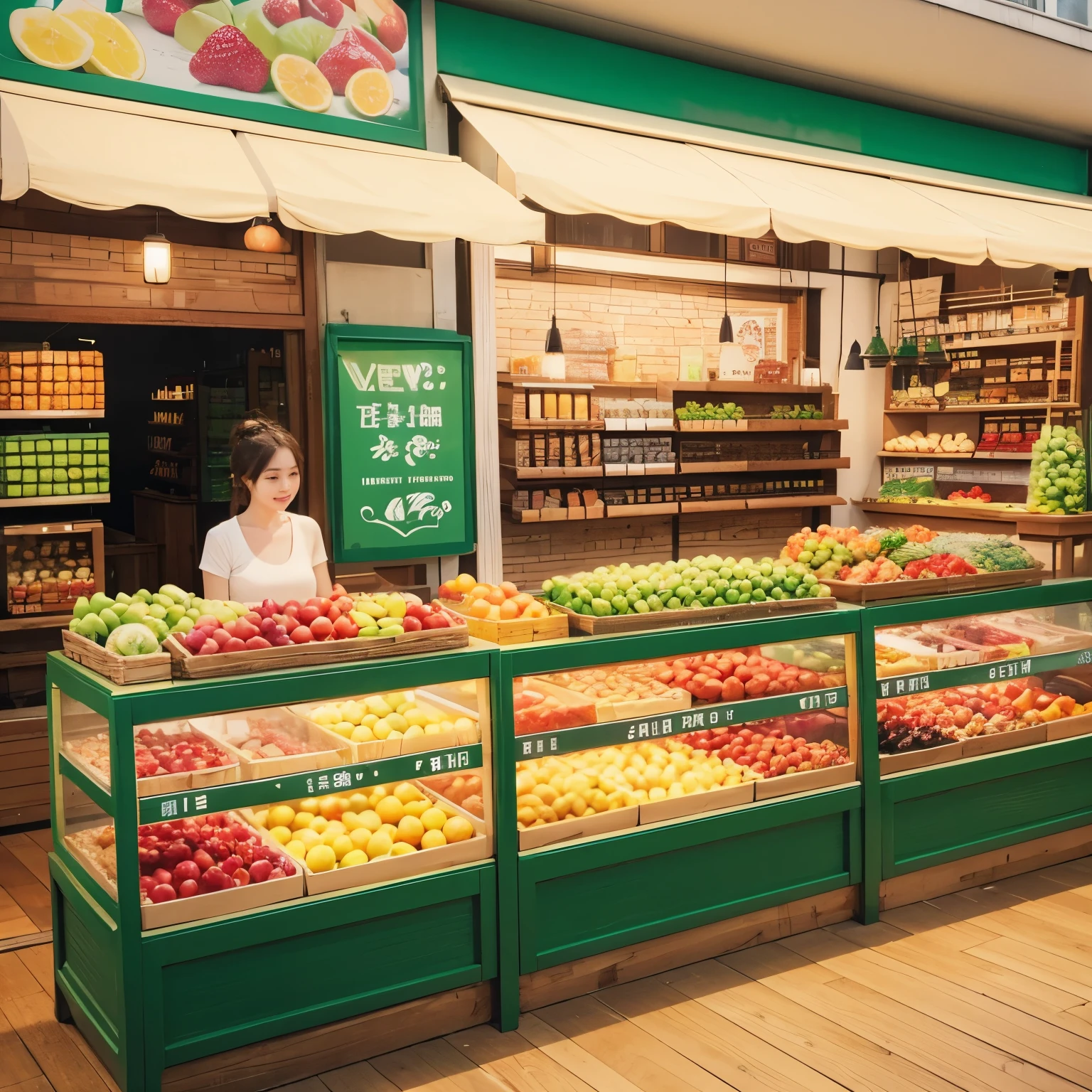 Create a WeChat avatar for a fruit shop，Store name：Encounter fresh fruit