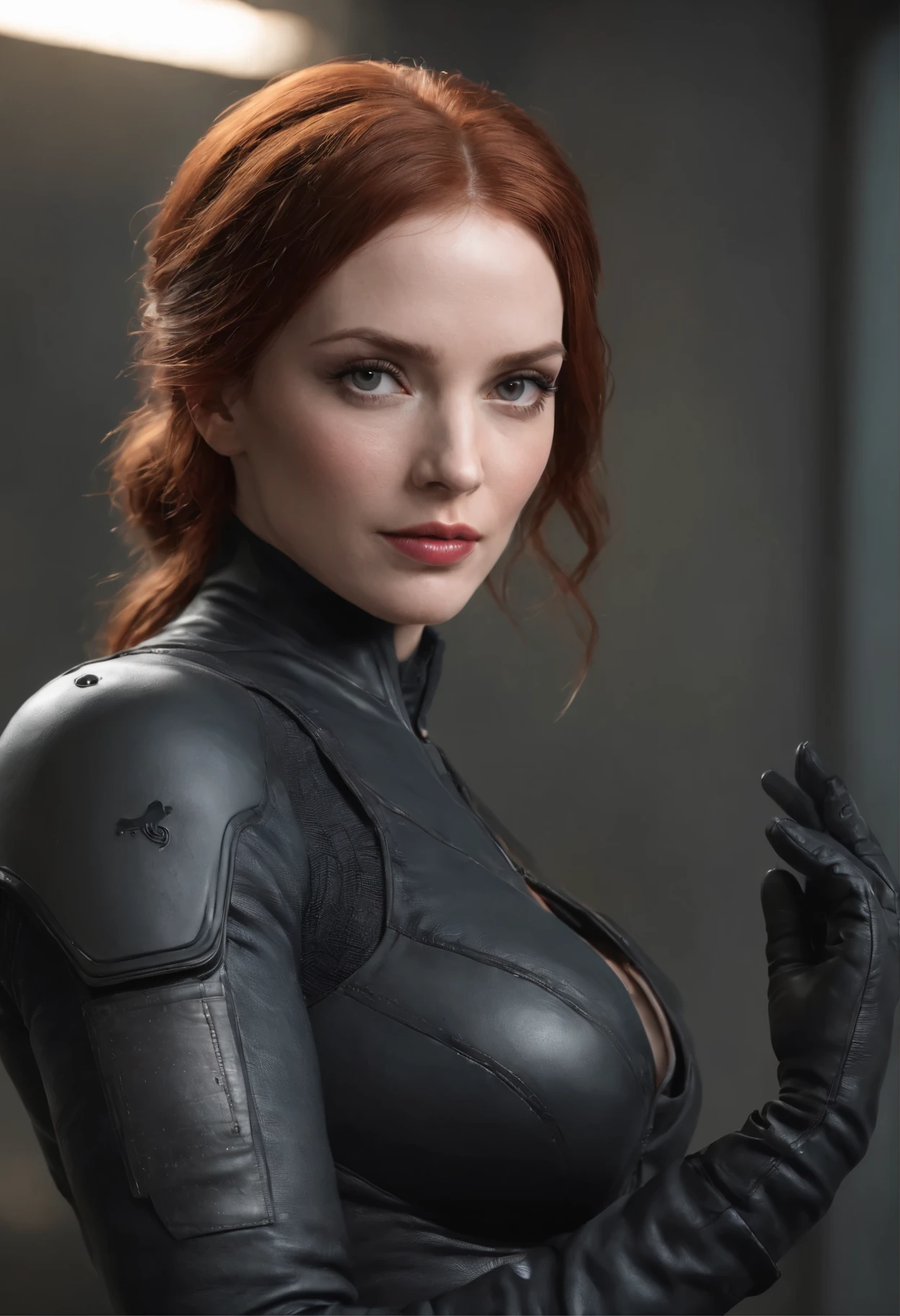 Christina Hendricks als schwarze Witwe aus dem Marvel-Universum, in an urban environment, super detailliert, super detailliert black widow costume, Blasse Haut, vollbusige Brust, Big , hochwertige Gesichtsstudie, Full body, Great quality for the competition, (perfect body: 1.1), (kurzes welliges Haar: 1.2), Hole body, Casual pose, nice pose, (Extrem detailliertes CG 8k-Hintergrundbild), (extremely delicate and beautiful), (Meisterwerk), (best quality: 1.0), (ultra-high resolution: 1.0), Nice lighting, perfekte Beleuchtung, Realistische Schatten, [high resolution], detaillierte Haut, super detailliert (((bunt))), Digital art, Metal Gear Solid-Konzeptkunst, Full body-Konzeptkunst, Expert concept art with a high level of detail, Konzeptkunst such as Ernest Halimov, FPS-Spielkonzeptkunst, Konzeptkunst, Craig-Mullins-Stil, Video game concept art, 4k