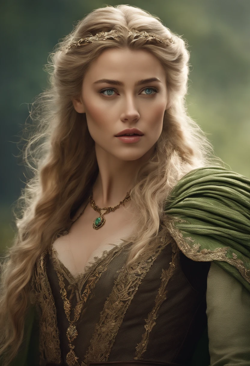 played by Amber Heard, film portrait, ((upper body)), in front of the audience, (reality :1.3), The most beautiful art photo in the world, looking at the camera, European medieval court dress, turquoise gray dress, gorgeous, soft chiffon, beautiful detailed face, Action shooting, (intricate :1.4), Medieval snowy castle background, snow-covered landscape, realistic photo, CG, art station. (Masterpiece, Best quality, high resolution:1.4), 1 girl, skin pores texture, Blonde hair, hd , Photography, Movie, cinematographic, realistic, (8K, raw photo, Best quality, Masterpiece:1.2), (realistic, photo-realistic:1.33). (freckles:0. 5) , outside, chapped lips, soft natural lighting, Magic photography, dramatic lighting, Photographic realism, ultra detailed, intimate full body shot composition, Leica 50mm