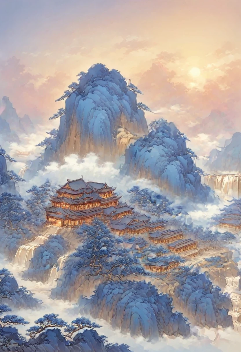 aerial photography，Earth,A woman with red makeup sits on the roof，Gaze at the distant skyline，The sunset and the ancient capital create beautiful scenery together，楼兰ancient city，sunset yellow sand，cloud，fallen flowers，ancient city，wild geese