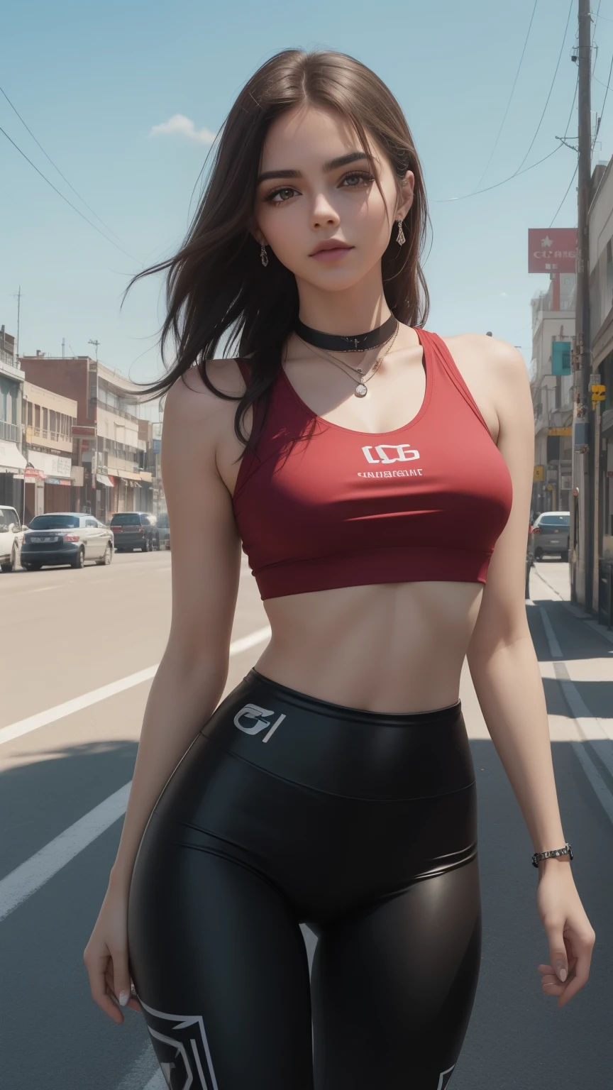 8K, Obra maestra, foto de chica desnuda cuerpo entero cruda, Mejor calidad, fotorrealista, Fondo de pantalla CG unity 8k extremadamente detallado, Profundidad de campo, cinematic light, destello de lente, trazado de rayos, (Cara extremadamente hermosa, Hermosos labios, ojos bonitos), cara con detalles intrincados, ((piel ultra detallada)) 1 chica, cuerpo completo, pechos grandes, en la oscuridad, sombra profunda, linda chica coreana, KPOP Idol,(cuerpo muy delgado, esbelto y musculoso), ((Mirando al espectador)),(gran sonrisa), (noche de la ciudad de moda, (neon sign), (fondo borroso), Medianoche, (ciudad vacante), (sin gente de fondo), linda chica coreana, pendientes de diamantes blancos, pulseras de dia, collar dia, ojos claros, Caminando , tiro frontal, (pale skin), mirar hacia adelante, (ojos grandes), ((tiro en la parte superior del cuerpo)) ((leggins de color rojo)), (dedo de camello, forma), ((camiseta)), (cola de caballo), ((Pose de urraca)) ((un dedo apuntando hacia adelante))