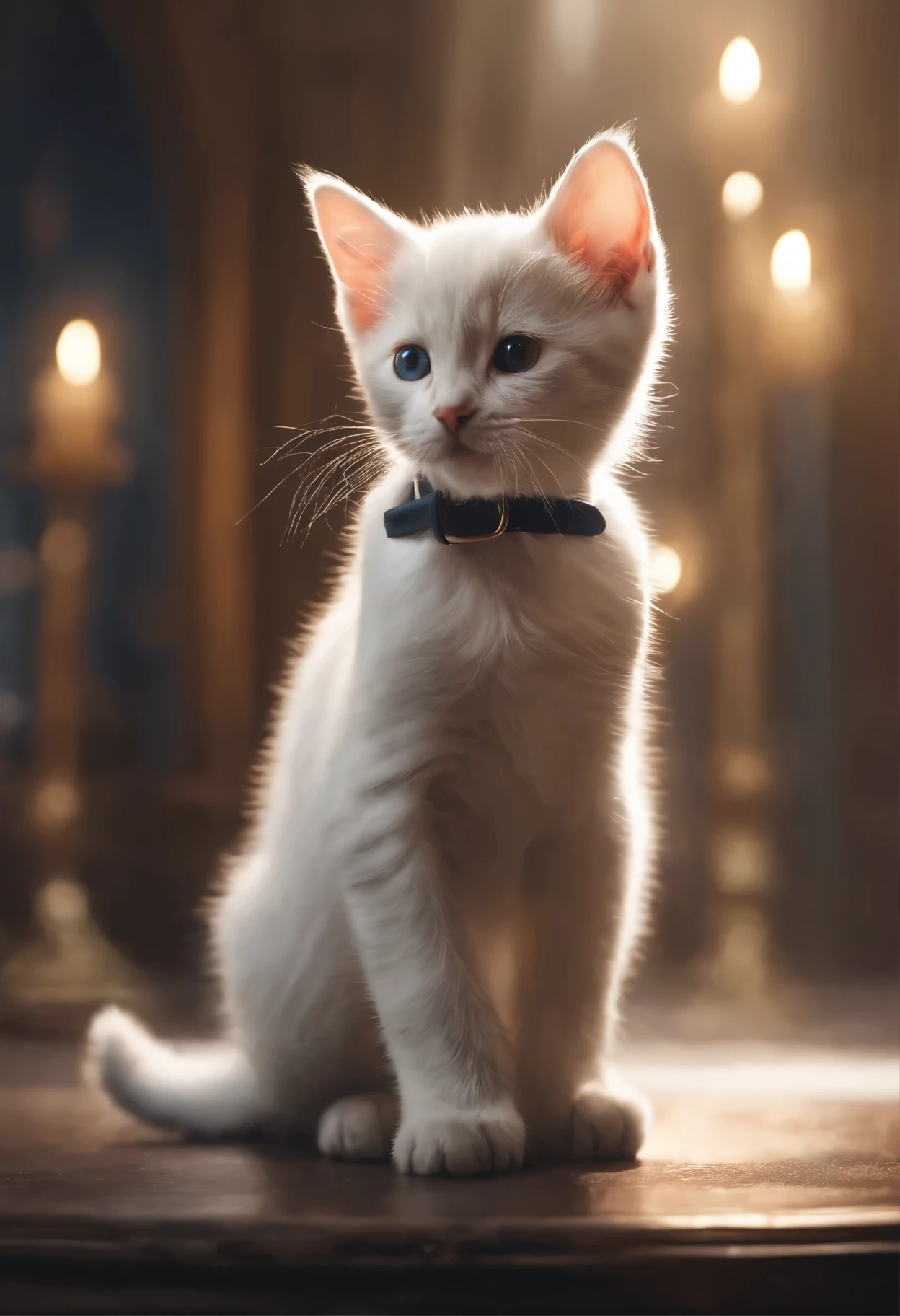 perfect centering, Full body cute kitten, Please wear school uniform, wearing sunglasses, wear headphones, Standing position, abstract beauty, in the center, looking at camera, towards the camera, approaching perfection, dynamic, moonlight, very detailed, digital painting, artステーション, コンセプトart, Smooth, sharp focus, 8k, high resolution resolution, figure, art:Carne Griffith and Vadim Kashin, white background