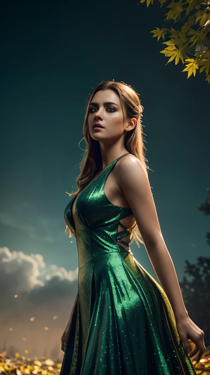 sadness, farewell to summer, rain, girl and man, hugging hands, Hyper realistic, dress made of yellow leaves, beautiful female body, wide hips. Autumn motif. hyper-detailed, mystic, light skin, backlight, fantasy, fairy-tale sky, soft light, glitter, professional photo, beautiful, realistic, 8k, high resolution, high detail, hyperrealism, big green eyes, lush lips, photorealistic painting, gothic art, realistic, Shot on a Hasselblad medium format camera with a 100mm lens. Unmistakable to a photograph. Cinematic lighting. Very accurate representations and details for the photos 4k, 8k, 16k, full ultra hd, high resolution and cinematic photography --ar 3:2 --v 5 --up-beta --v 5 --Screen Space Reflections --Diffraction Grading --Chromatic Aberration --GB Displacement --Scan Lines --Ambient Occlusion --Anti-Aliasing FKAA --TXAA --RTX --SSAO --OpenGL-Shader’s --Post Processing --Post-Production --Cell Shading --Tone Mapping --CGI --VFX --SFX --insanely detailed and intricate --hyper maximalist --elegant --dynamic pose --photography --volumetric --ultra-detailed --intricate details --super detailed --ambient –uplight