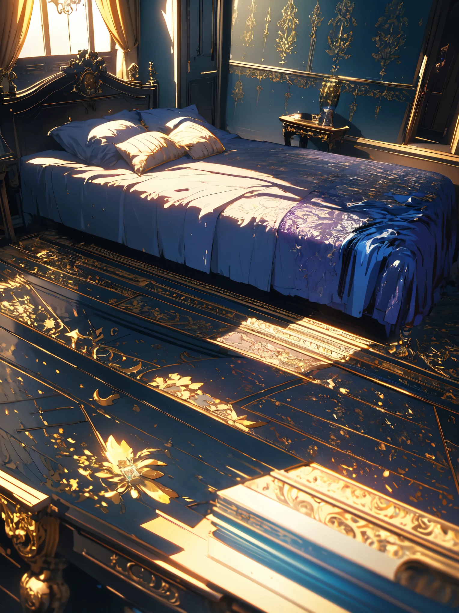 masterpiece, highest quality, (Highly detailed CG integrated 8k wallpaper), (highest quality), (Best Illustration), (best shadow), (Stable diffusion model), violet evergarden, sparkling, beautiful, victorian style bedroom, dynamic lighting, Depth of the bounds written、beautifulアニメ