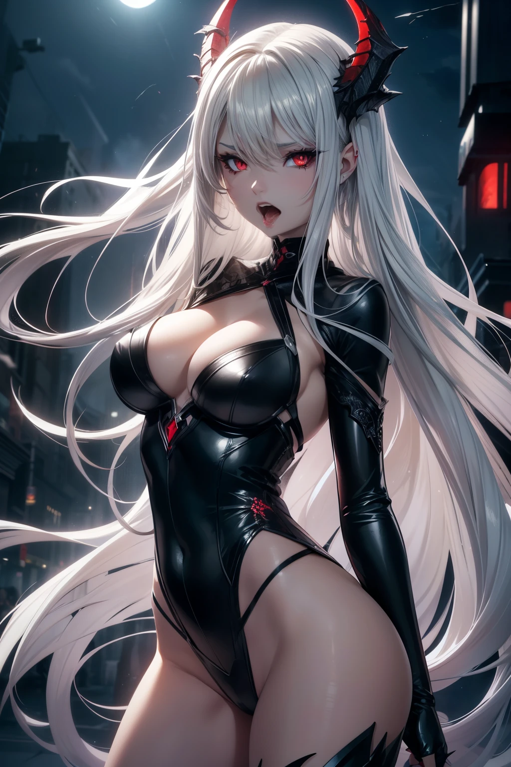 beautiful banshee, ((((yelling into the night)))), fog moving, ominous, graffiti-inspired, dramatic illumination, intense, cinematic lighting
BREAK (best quality, 4k, 8k, highres, masterpiece:1.2),
	ultra-detailed,
	detailed face,
	detailed lips and eyes,
	anime style,
BREAK Tanin-the-succubus beautiful caucasian woman with straight long (silver hair:1.5), (red eyes:1.3), and horns,