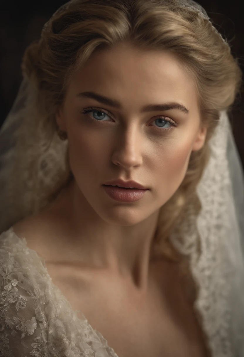 played by Amber Heard, film portrait, ((upper body)), in front of the audience, (reality :1.3), The most beautiful art photo in the world, looking at the camera, European medieval court dress, turquoise gray dress, gorgeous, soft chiffon, beautiful detailed face, Action shooting, (intricate :1.4), Medieval snowy castle background, snow-covered landscape, realistic photo, CG, art station. (Masterpiece, Best quality, high resolution:1.4), 1 girl, skin pores texture, Blonde hair, hd , Photography, Movie, cinematographic, realistic, (8K, raw photo, Best quality, Masterpiece:1.2), (realistic, photo-realistic:1.33). (freckles:0. 5) , outside, chapped lips, soft natural lighting, Magic photography, dramatic lighting, Photographic realism, ultra detailed, intimate full body shot composition, Leica 50mm