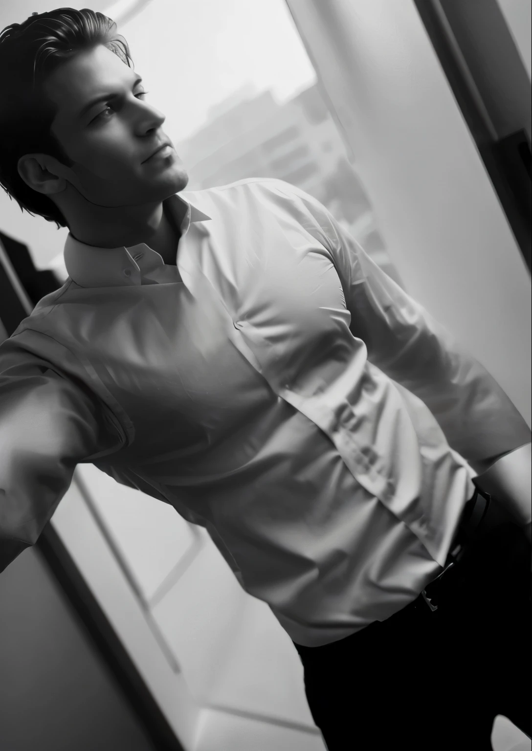 a photograph of a buisness man in a office