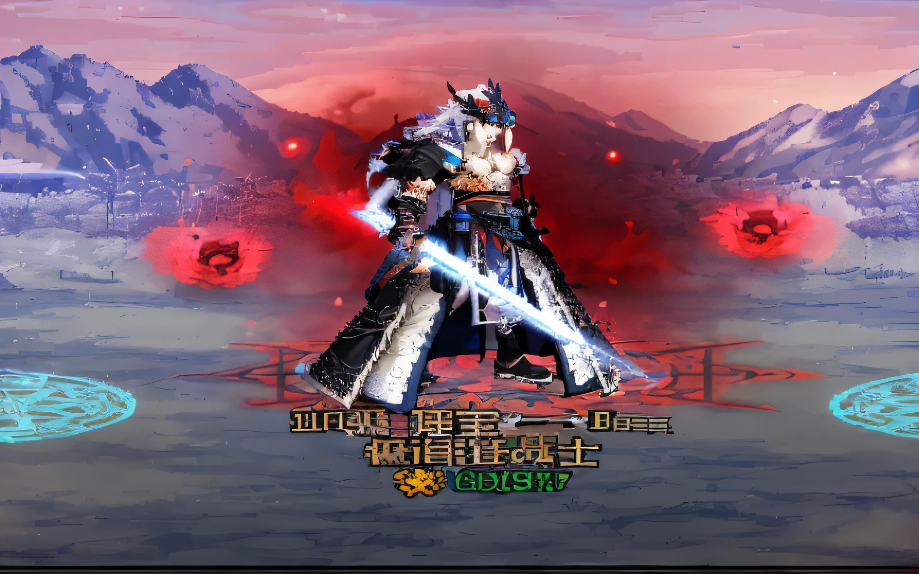 Close-up of man holding sword in game, Beautiful male god of death, Onmyoji, xianxia hero, Ryukaku, kanliu666, Use the Leviathan Ax, final boss, screenshot, Ghost knife style, Inspired by Huang Shen, full body xianxia, Chiba Yudai