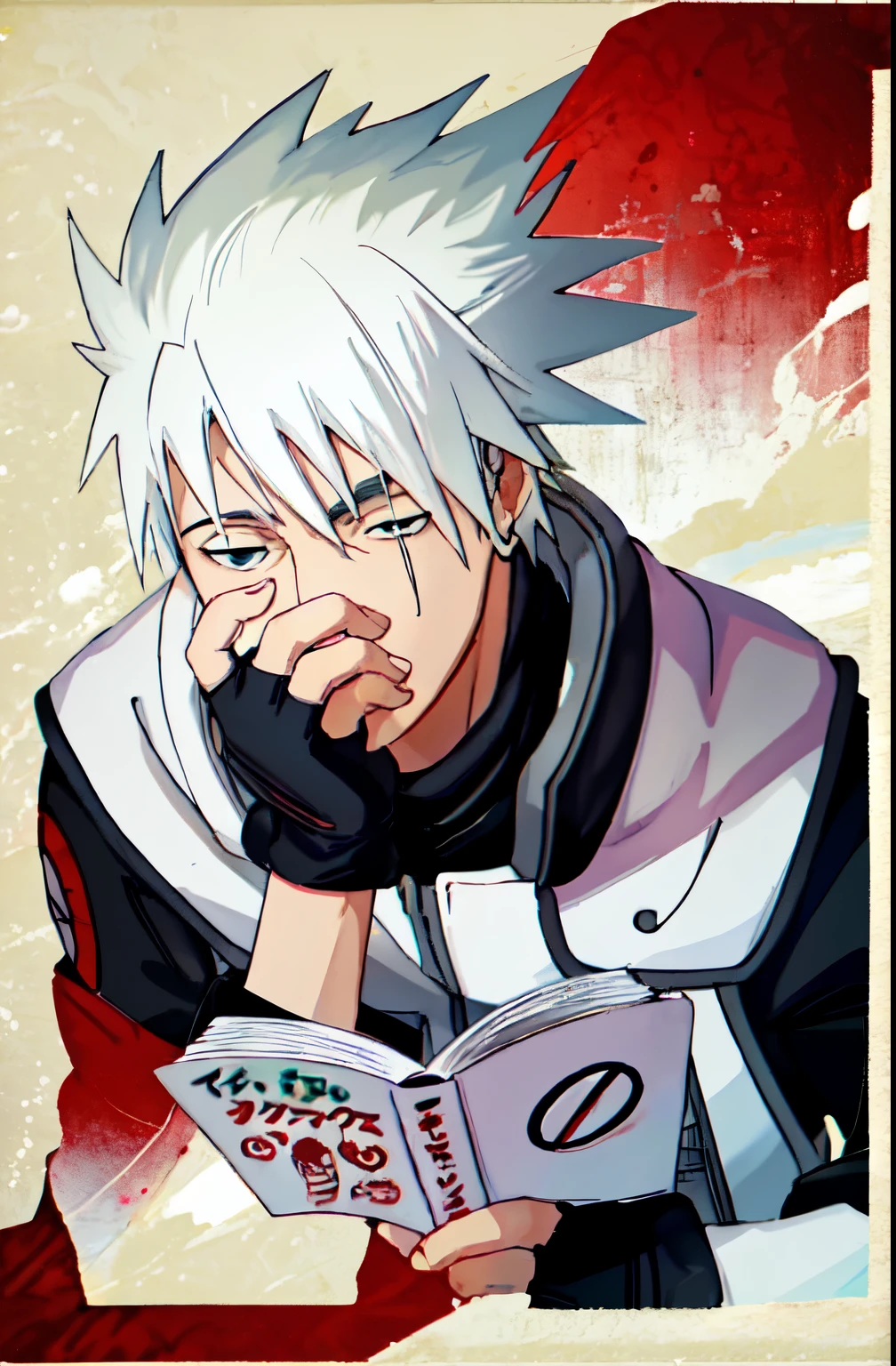 Kakashi pierces a woman's heart with a lot of blood in place of the heart